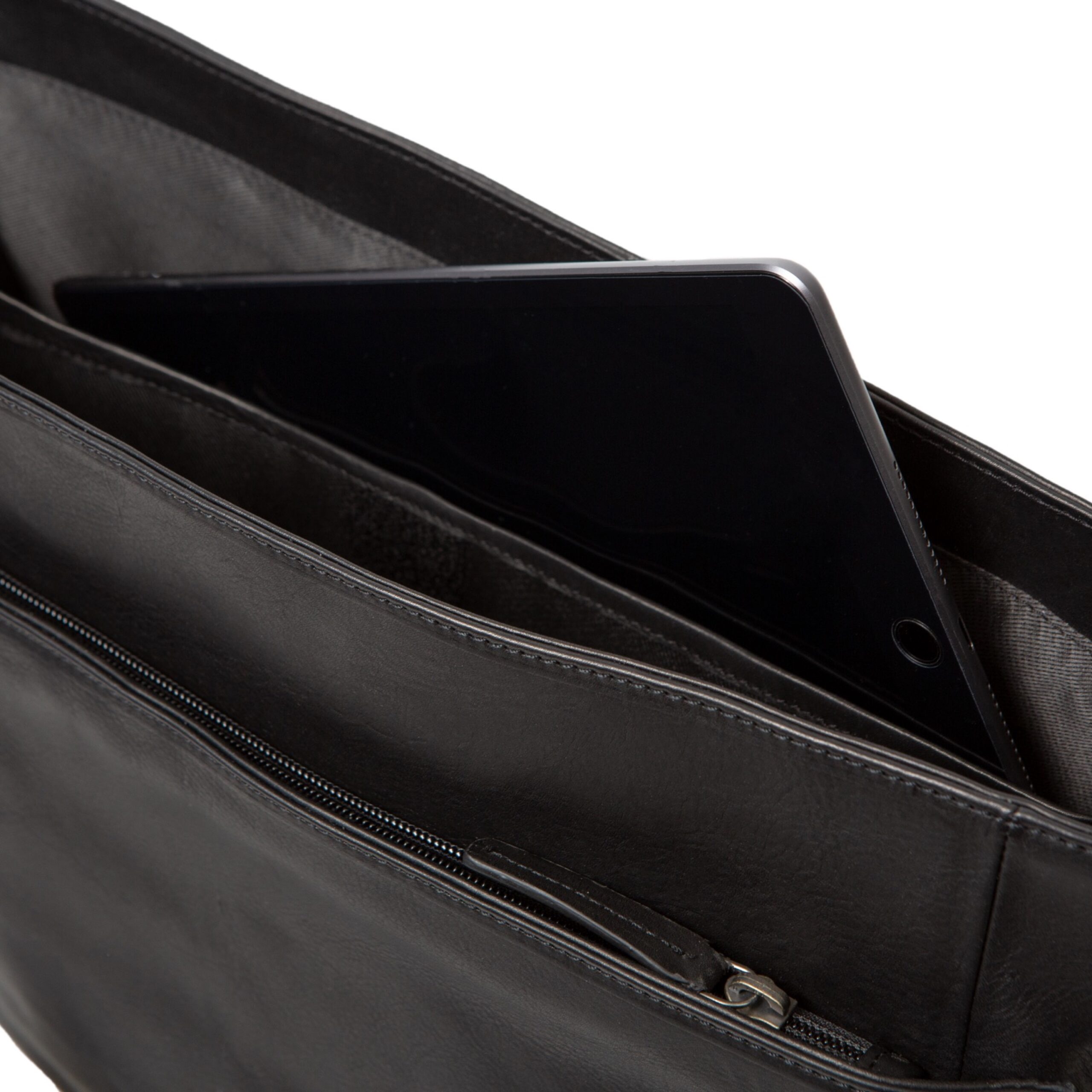 Alumaxx Umhängetasche URBAN Schwarz Leder Laptopfach