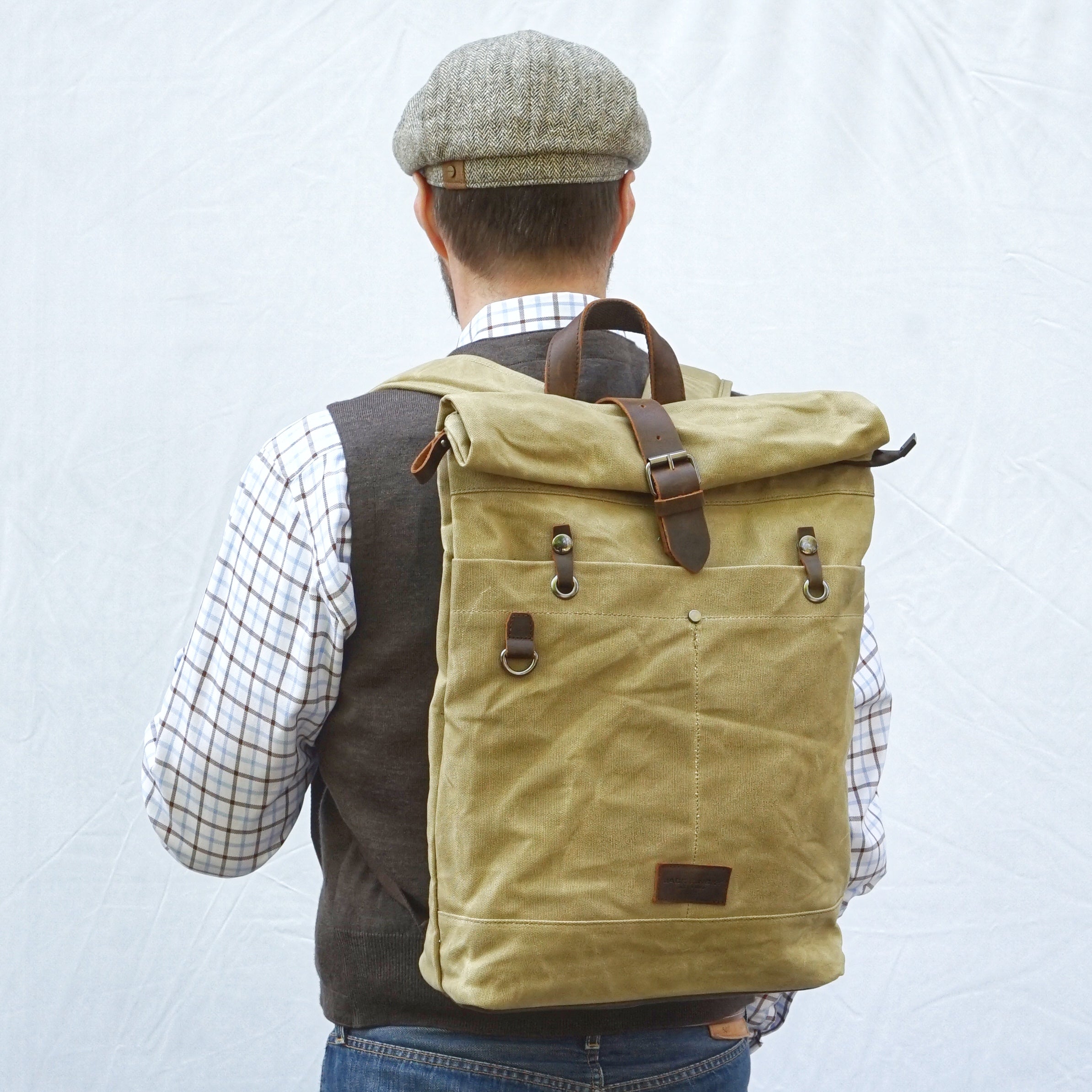 Jack Kinsky Dakar 1 Rucksack Navy Canvas Leder