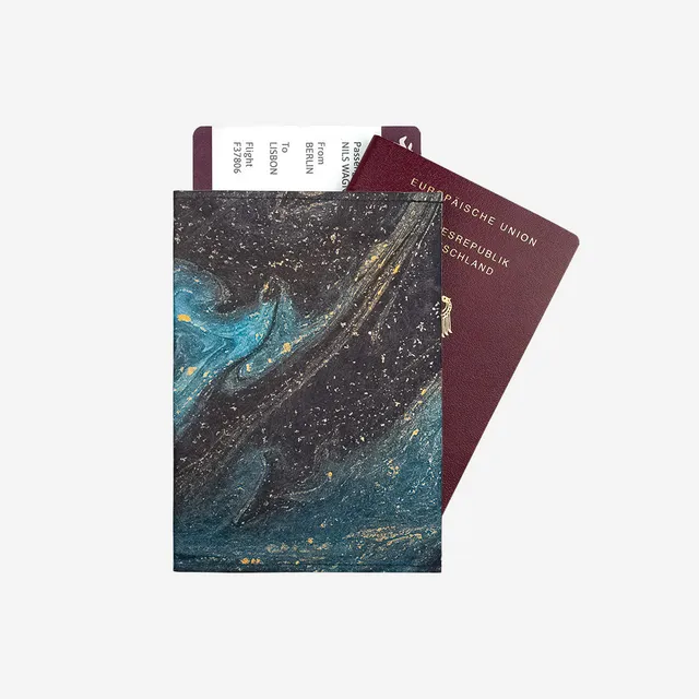 Paprcuts RFID Reisepasscover Saphire Marble Hülle RFID