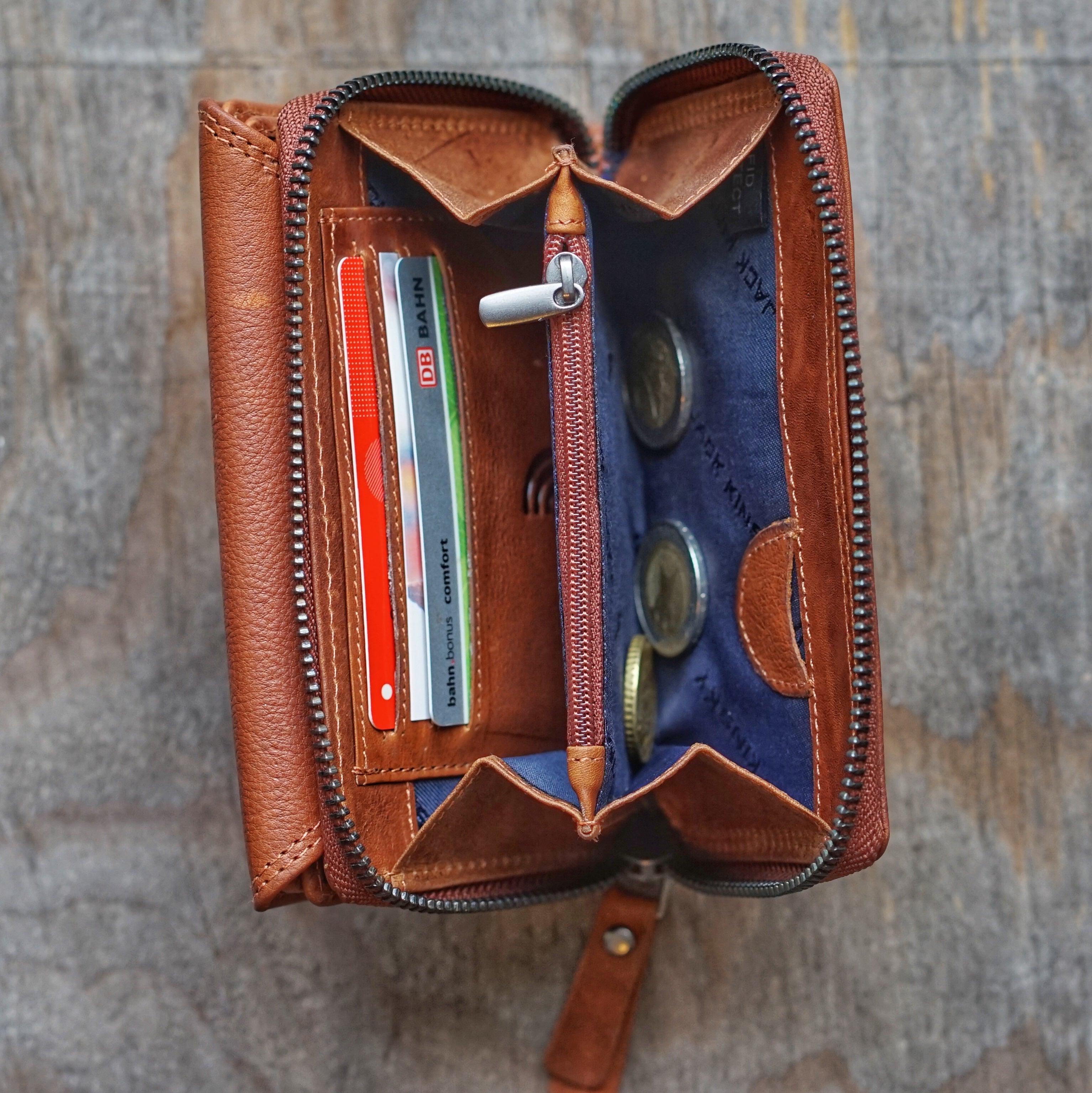 Jack Kinsky Montreal 512N Geldbörse Cognac RFID