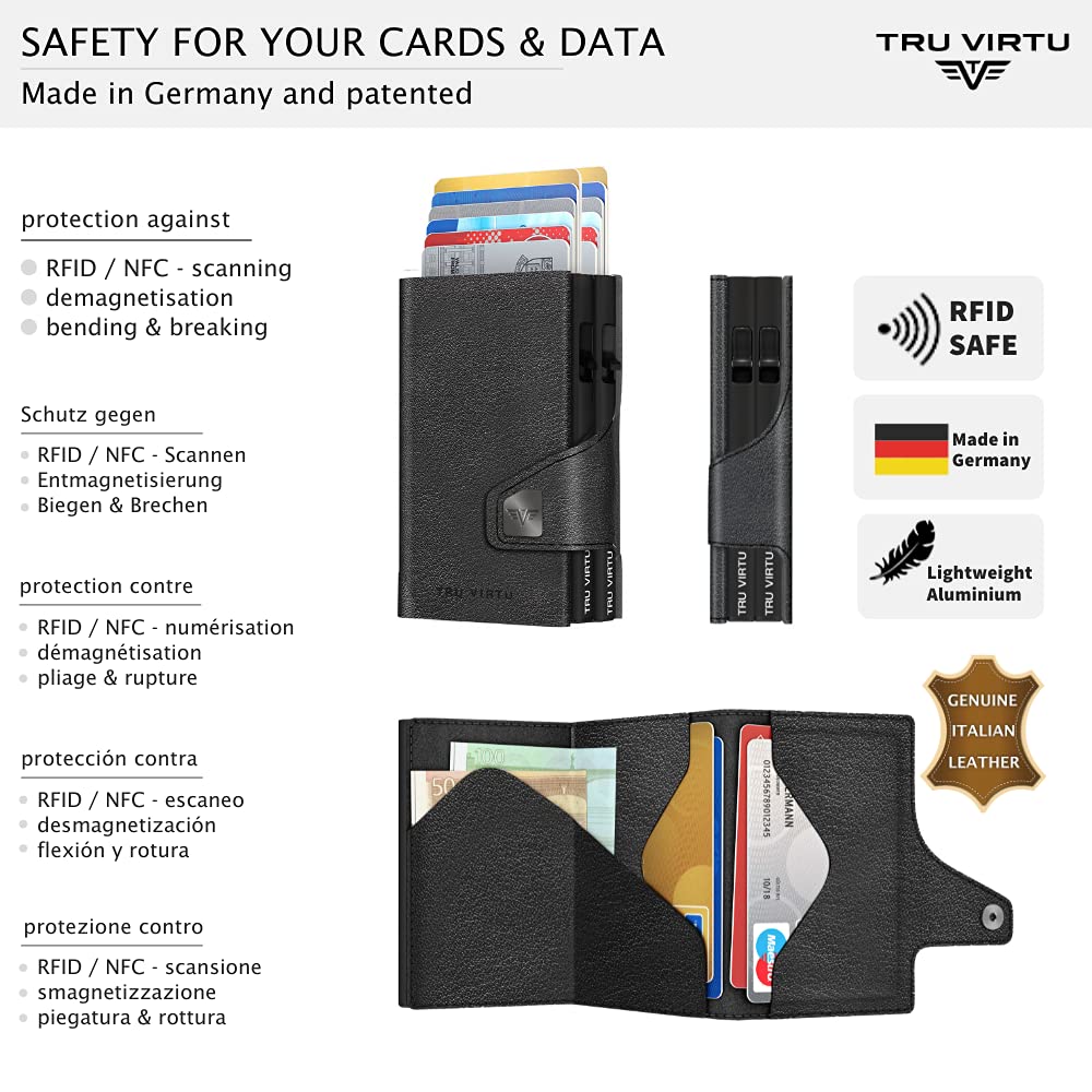 Tru Virtu Double Wallet Nappa Geldbörse Black RFID