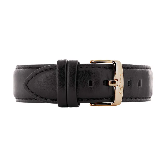 Jaimie Jacobs Lehel Uhrenarmband Leder Schwarz 20mm