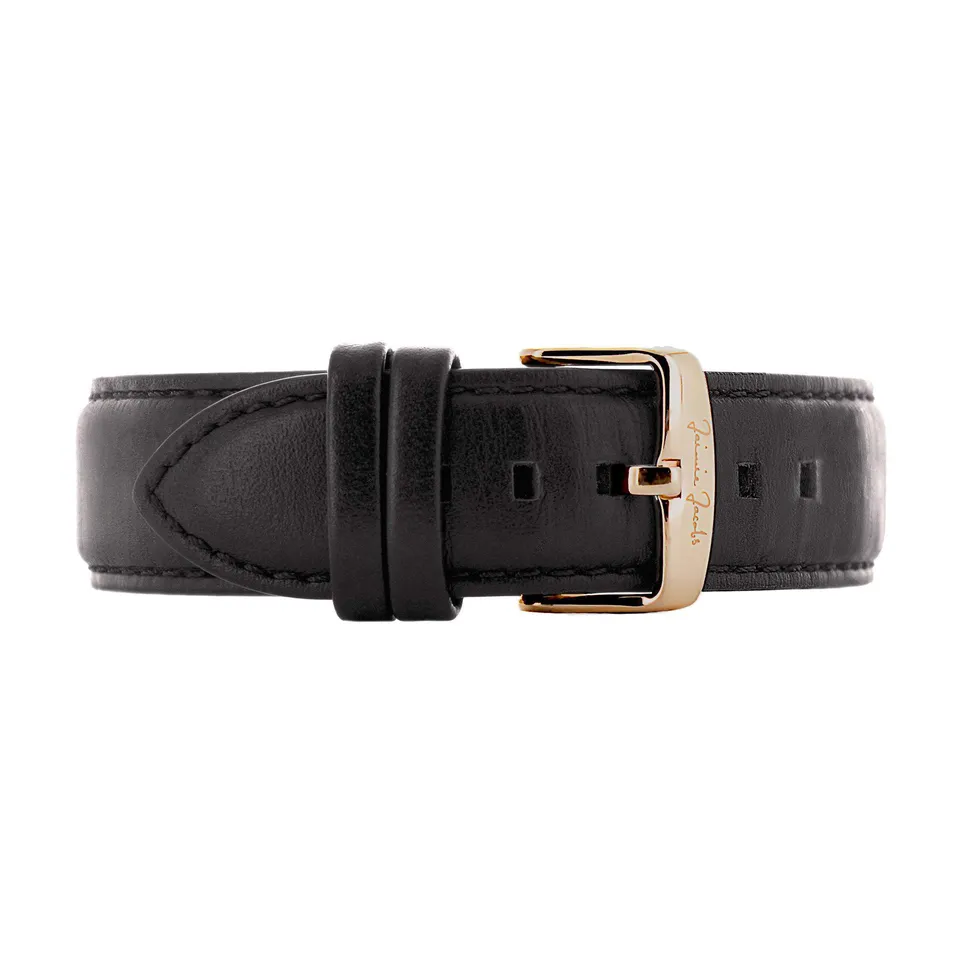Jaimie Jacobs Lehel Uhrenarmband Leder Schwarz 20mm