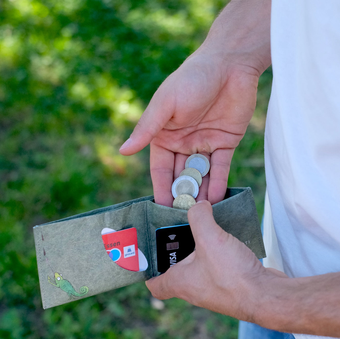 Paprcuts RFID Wallet Faultier Portemonnaie grün Tyvek