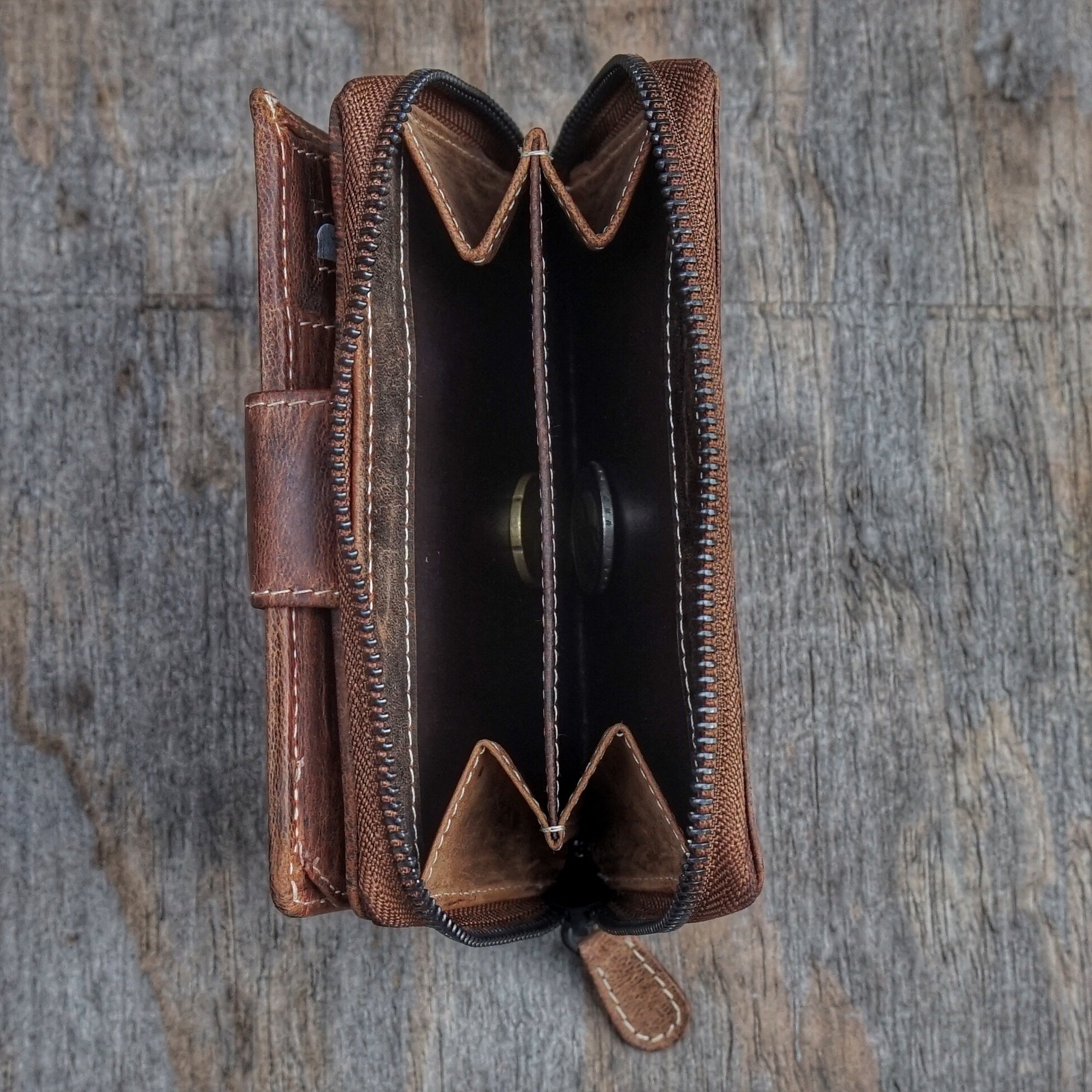 Jack Kinsky Baltimore 511 Geldbörse Mocca Rindleder RFID