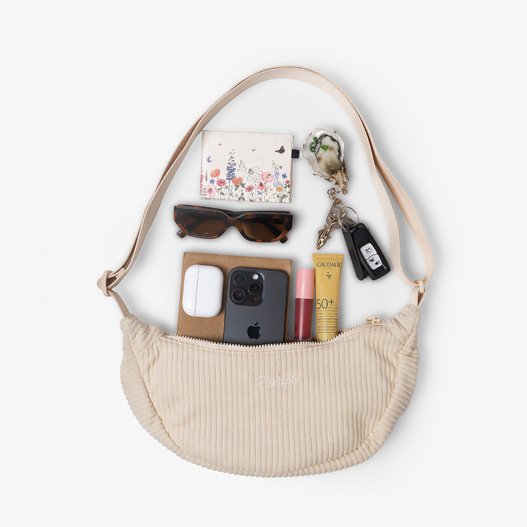 Paprcuts Valencia Roundbag Cord Off-White vegan