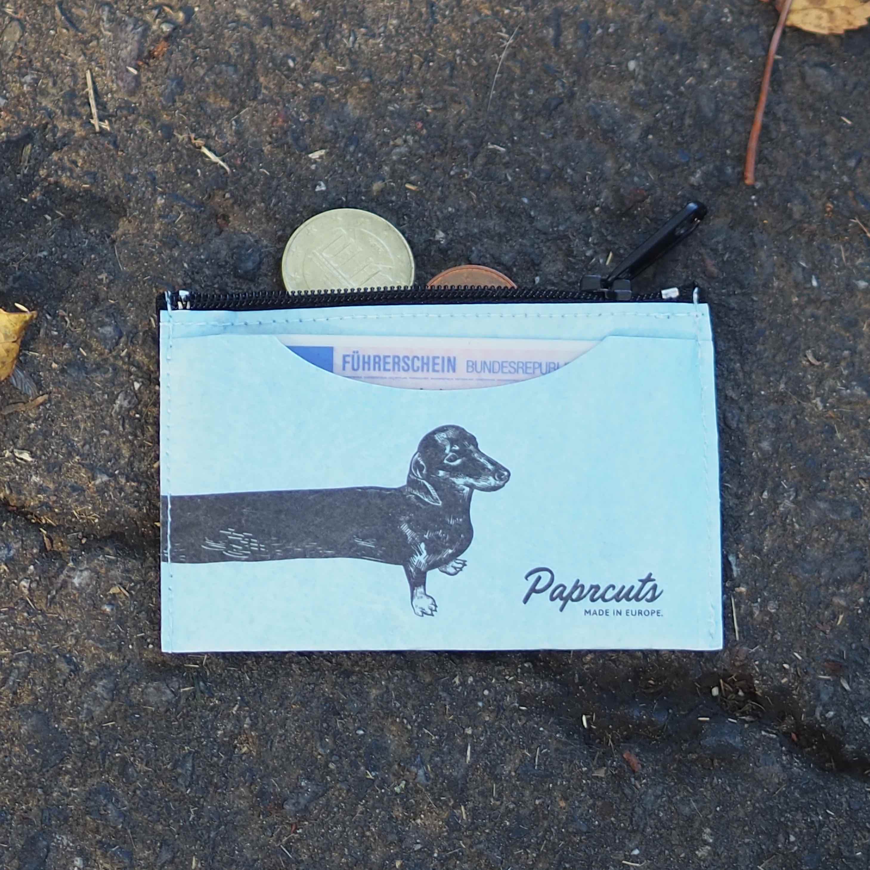 Paprcuts Münzbörse Sausage Dog Münzbeutel Tyvek RFID