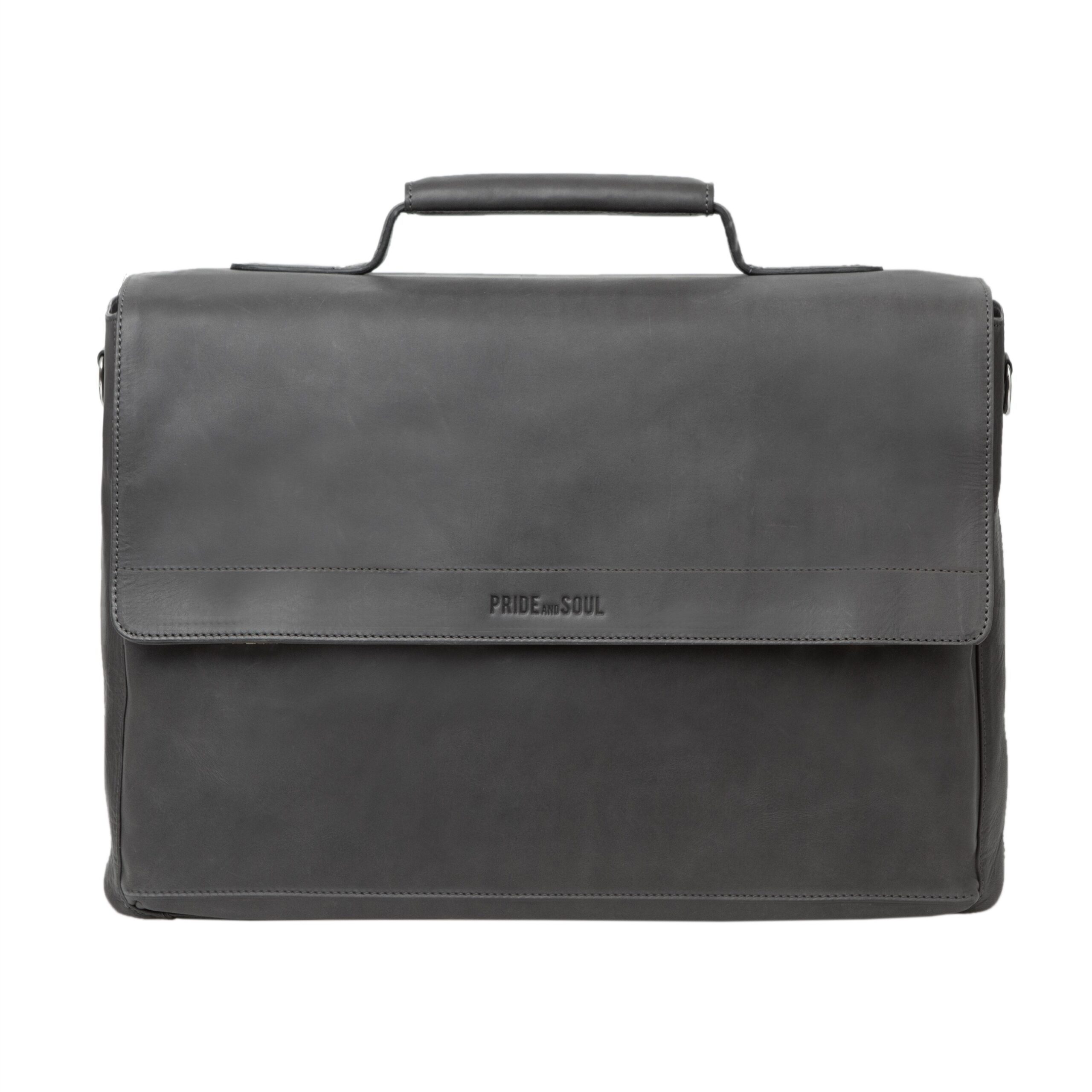 Alumaxx Percent Laptoptasche Leder grau gepolstert