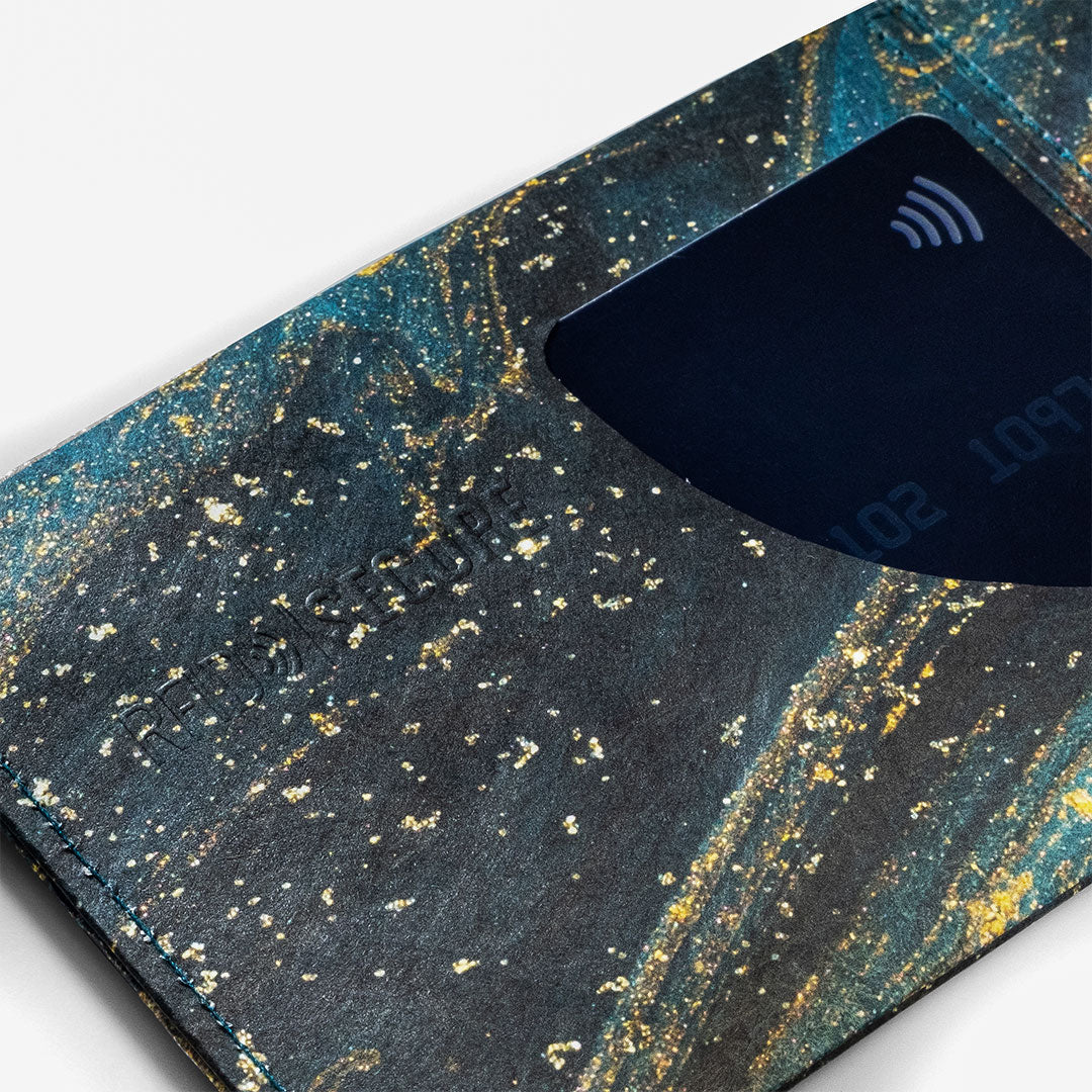 Paprcuts RFID Wallet Saphire Marble Portemonnaie schwarz