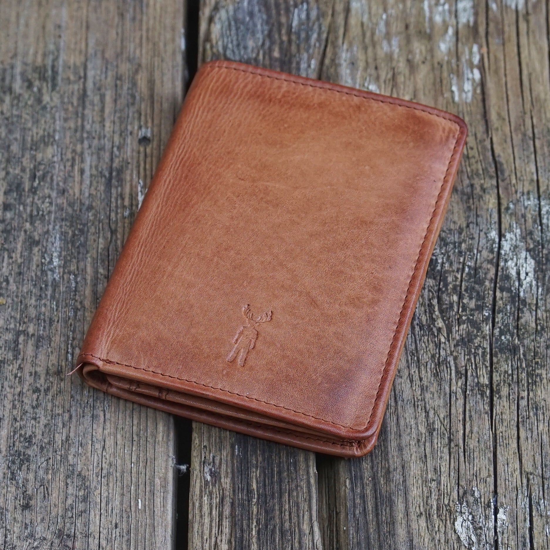Jack Kinsky Nelson 100 Herrenbörse Cognac Vintage Leder
