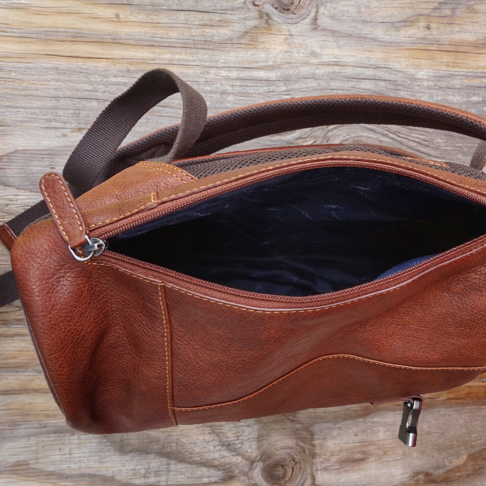 Jack Kinsky Porto 6 Rucksack Cognac Büffelleder Notebookfach
