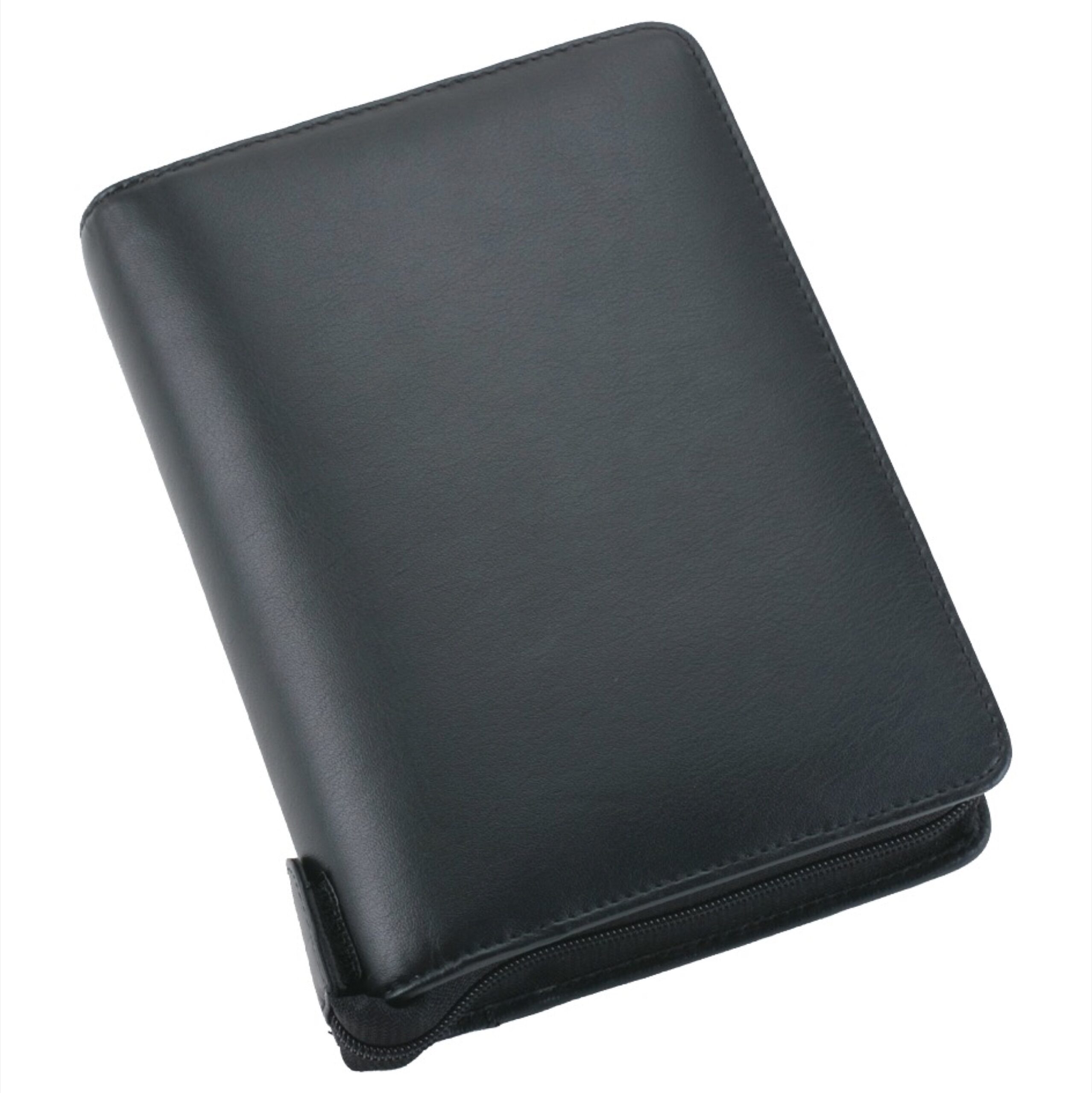 Alumaxx Systemplaner A6 schwarz Leder Wochenkalender Reißverschluss