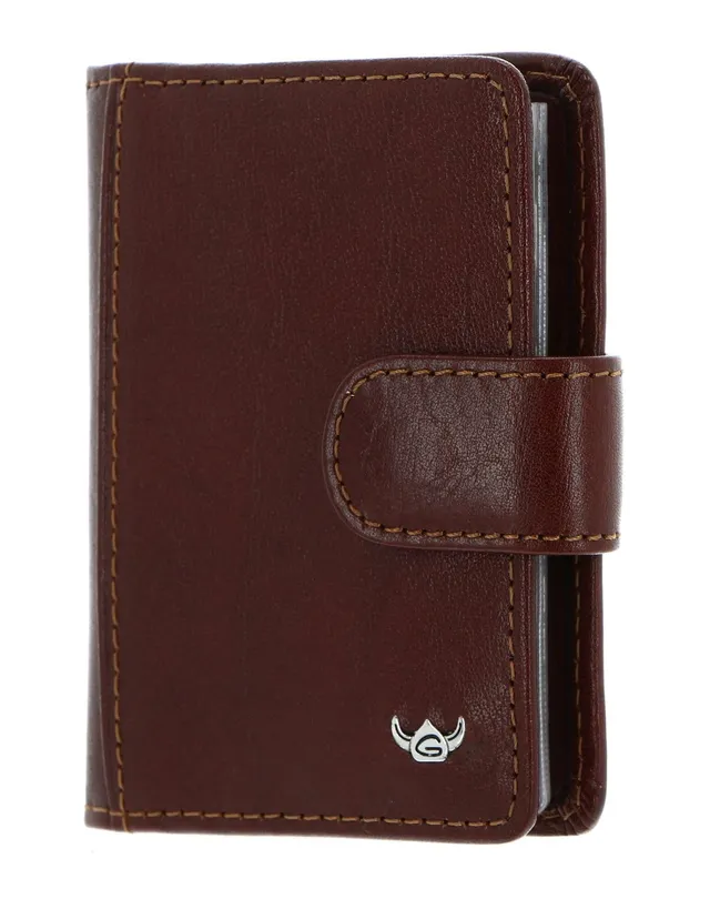 Golden Head Colorado 4516 Kartenetui Braun RFID Druckknopf