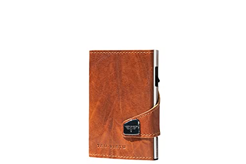 Tru Virtu Wallet Click & Slide Kartenetui Braun RFID