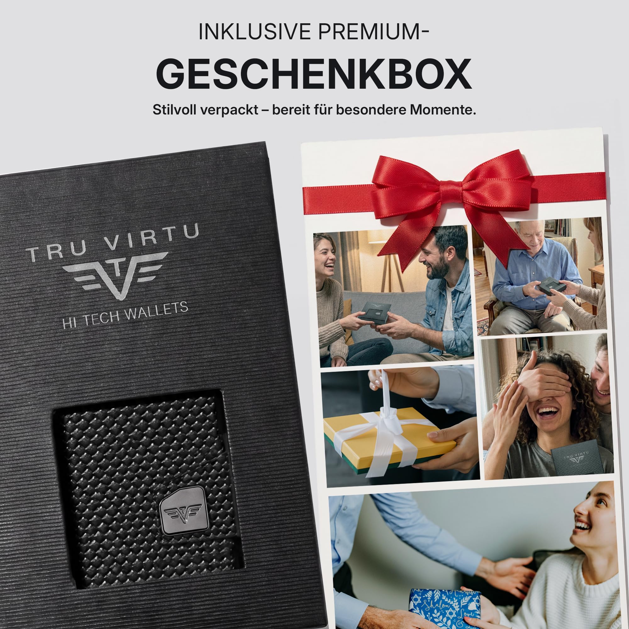 Tru Virtu Coin Pocket Slim Wallet Kartenetui Münzfach RFID Leder