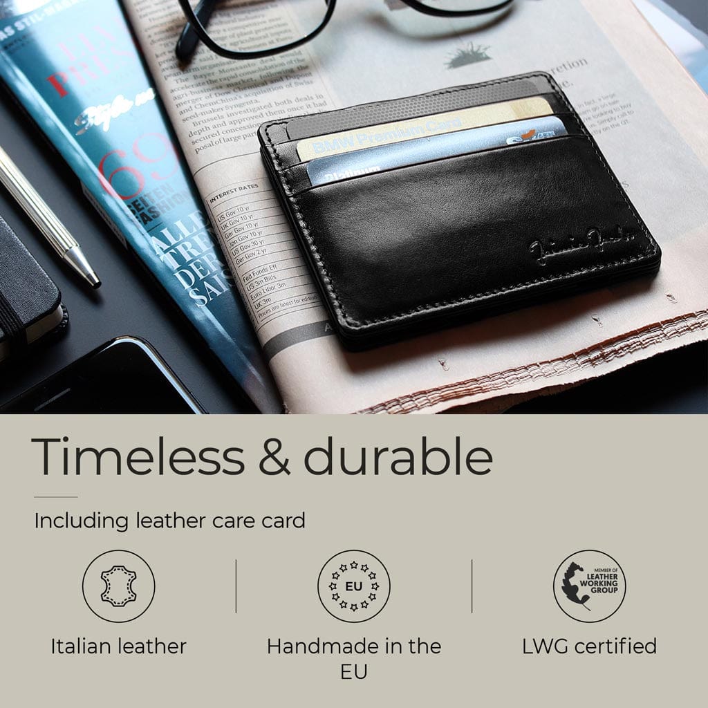 Jaimie Jacobs Flap Boy Slim Magic Wallet Geldbörse Schwarz RFID