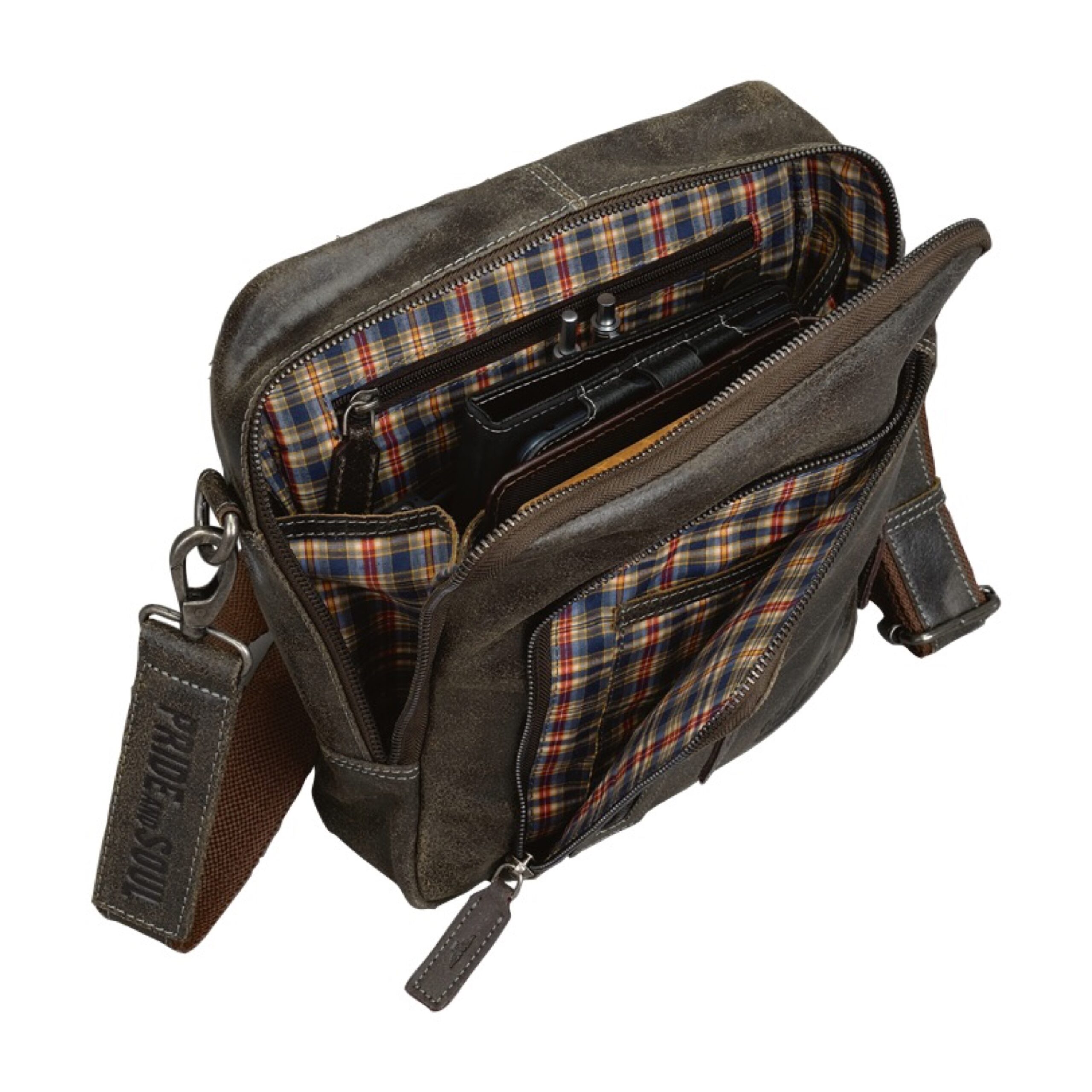 Alumaxx Wretch Umhängetasche Braun Leder 27x24 cm