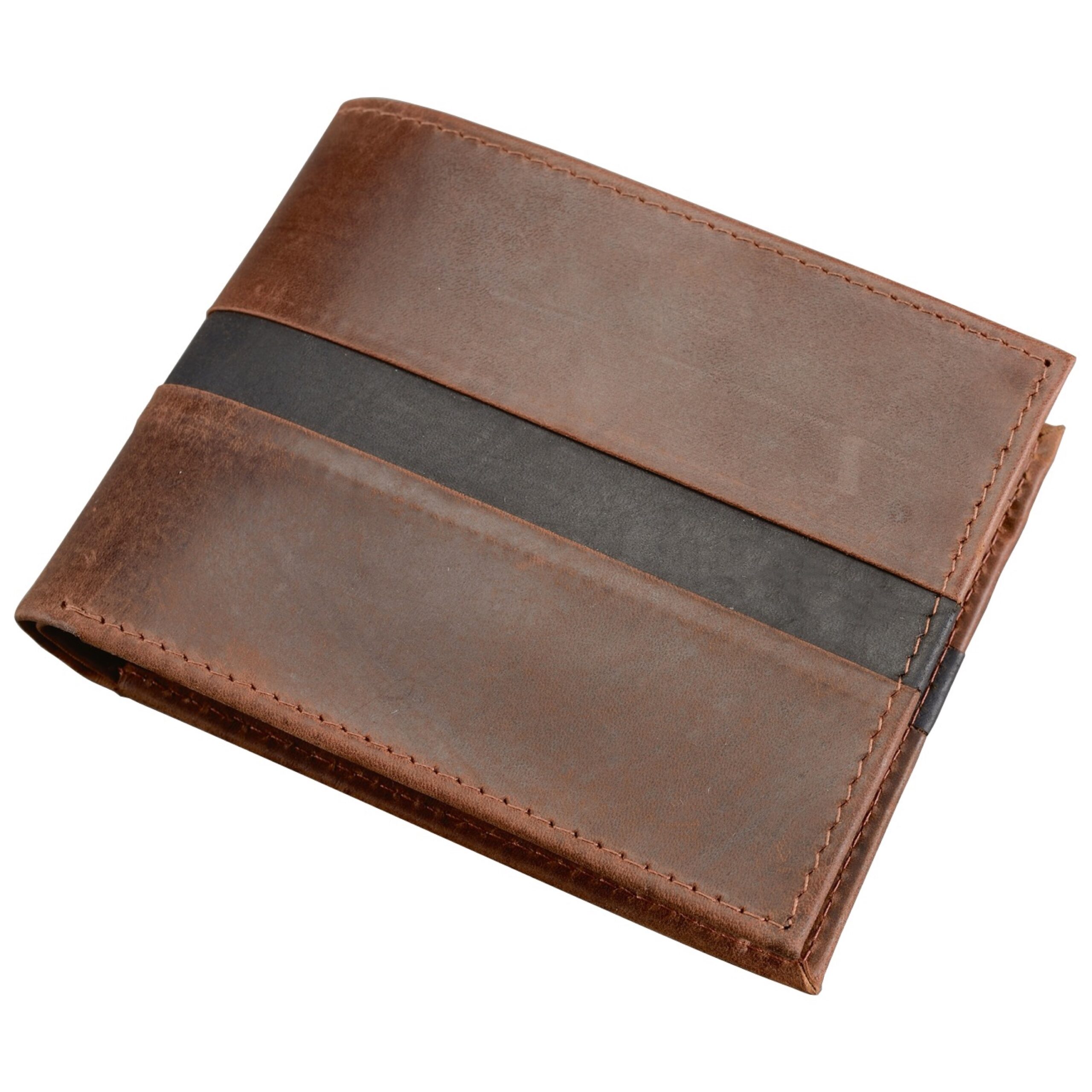 Alumaxx Geldbörsen Geldbörse Querformat Leder braun 12,5 cm