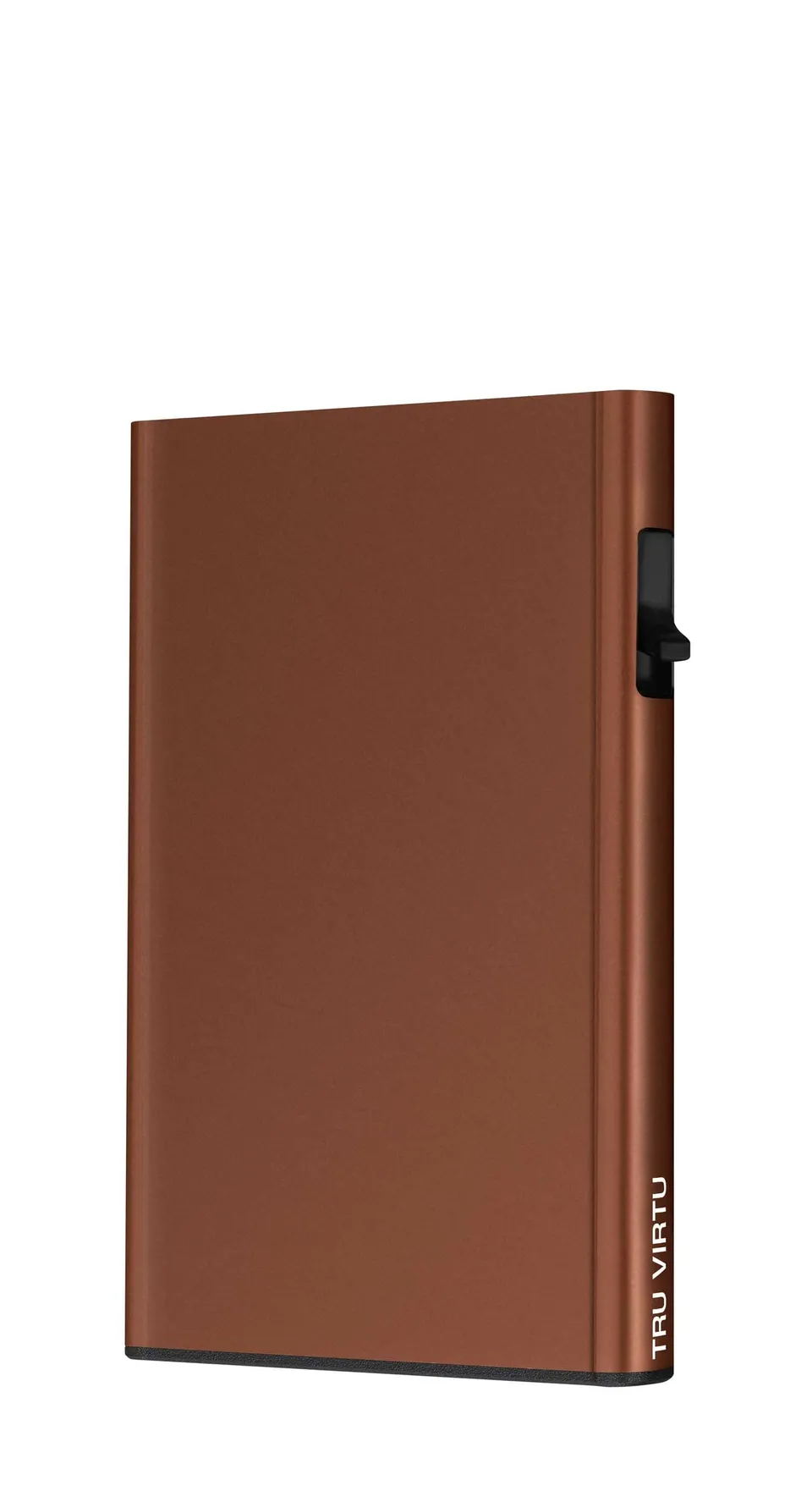 Tru Virtu Credit Card Case Click Slide Brown Aluminium
