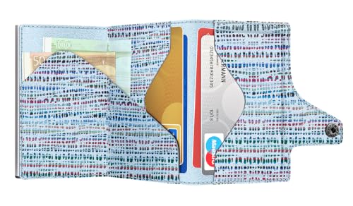 Tru Virtu Wallet Click&Slide Geldbörse Bamboo Blue RFID