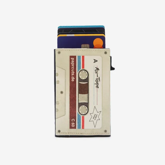 Paprcuts RFID Alu Kartenetui Mixtape Portemonnaie beige RFID-Schutz