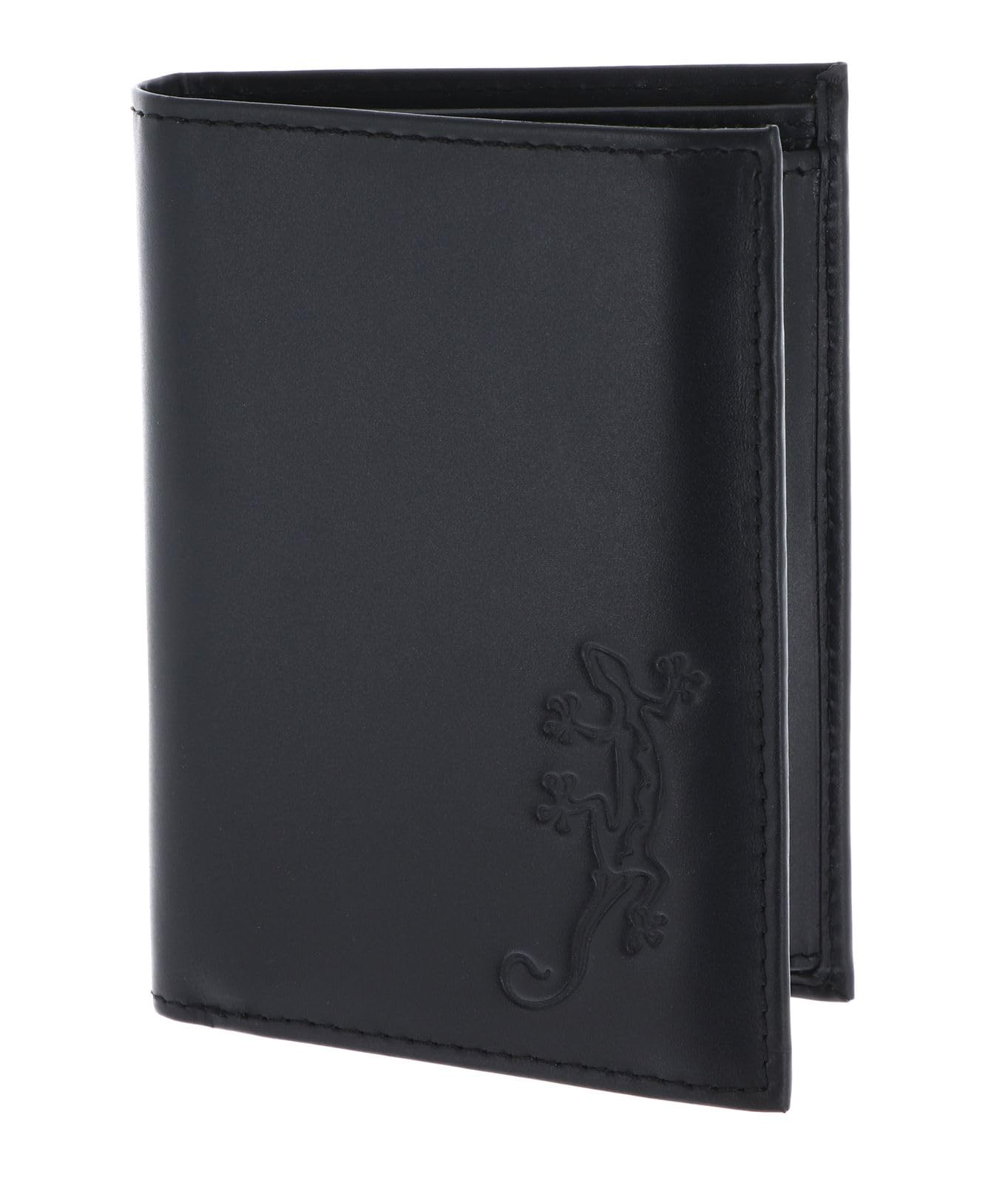 oxmox Leather Kombibörse Lizard Black Rindsleder RFID