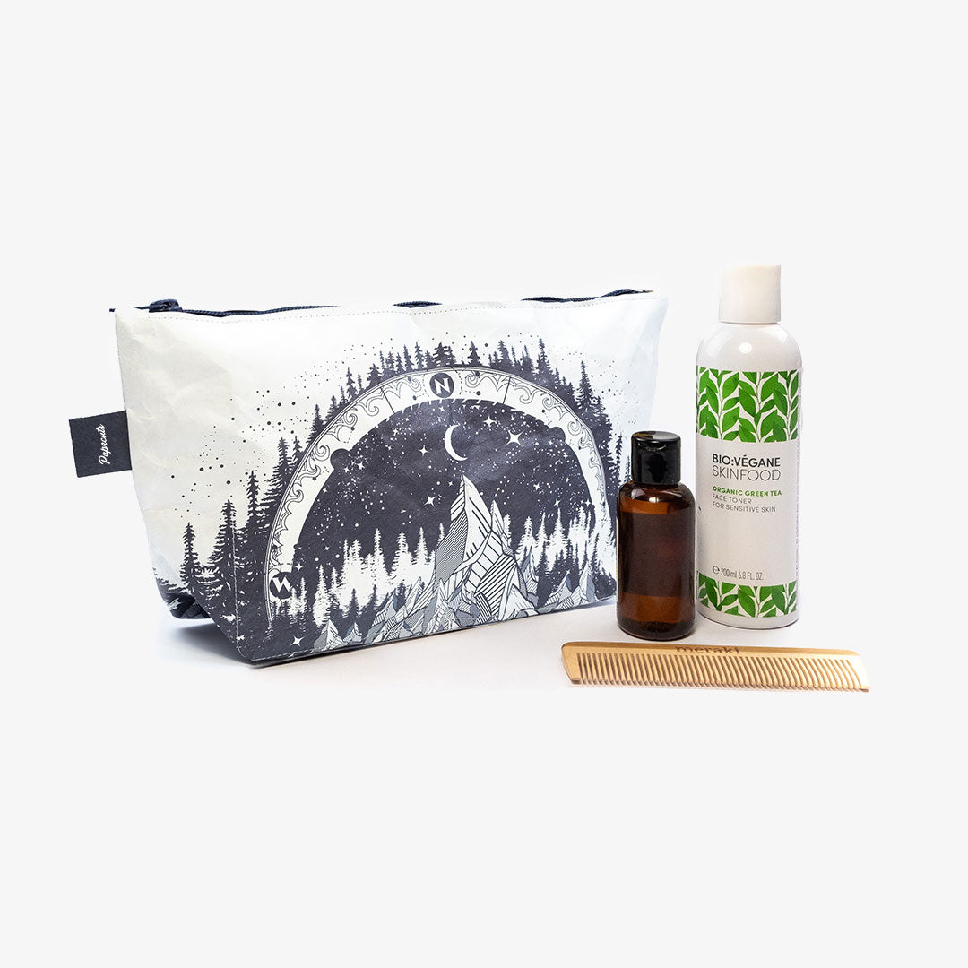 Paprcuts Kulturbeutel Midnight Forest Waschtasche schwarz 28cm