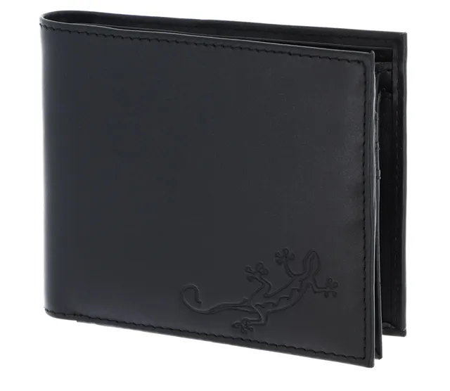 Oxmox Leather Querscheinbörse Geldbörse Lizard Black Rindsleder