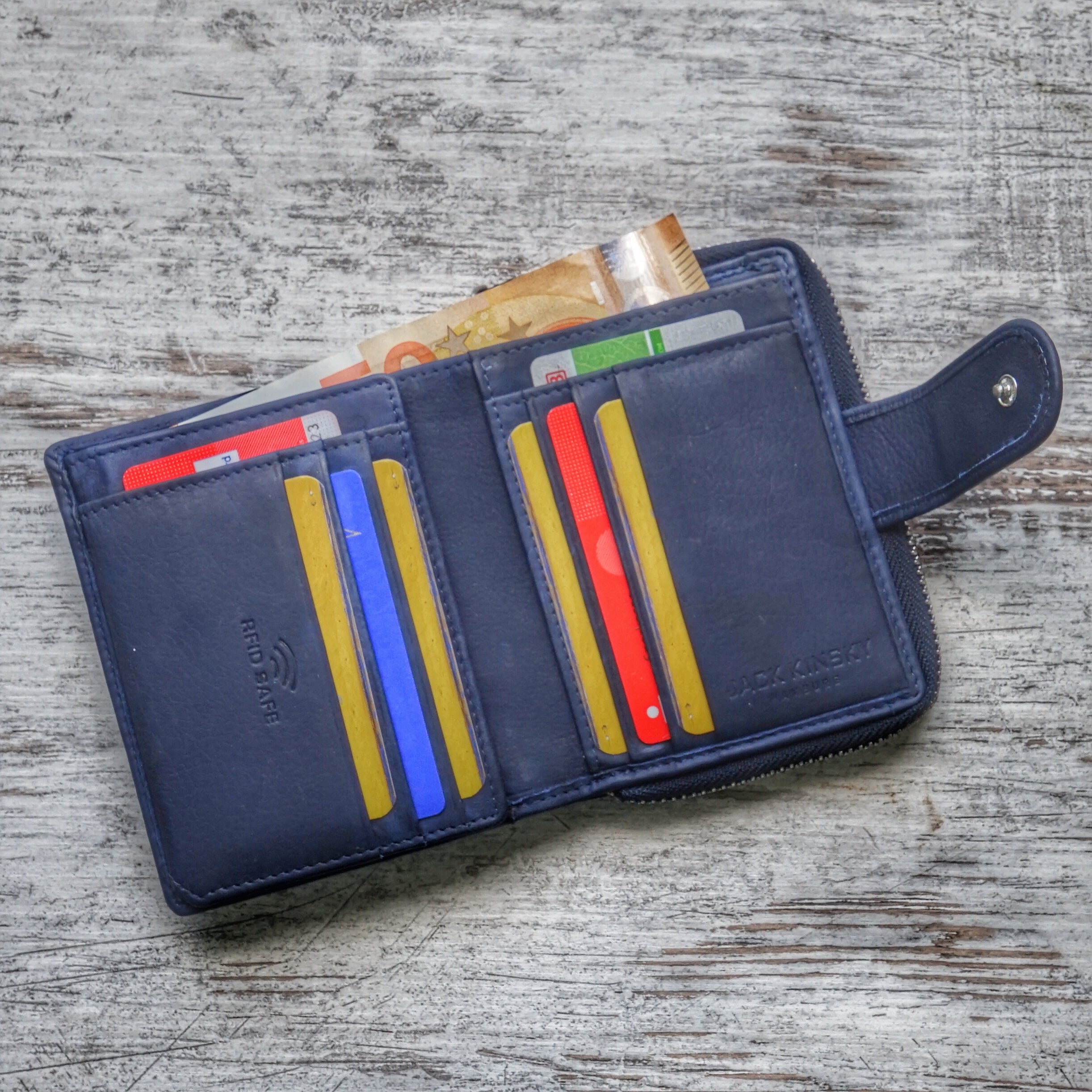 Jack Kinsky Aruba 516 Geldbörse Schwarz 12 Karten RFID