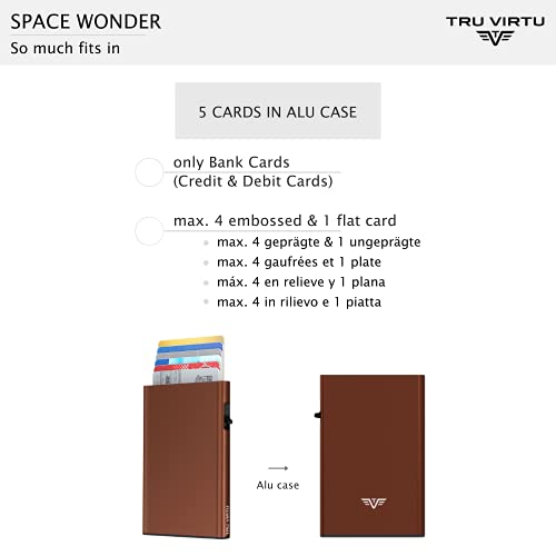 Tru Virtu Credit Card Case Click Slide Brown Aluminium