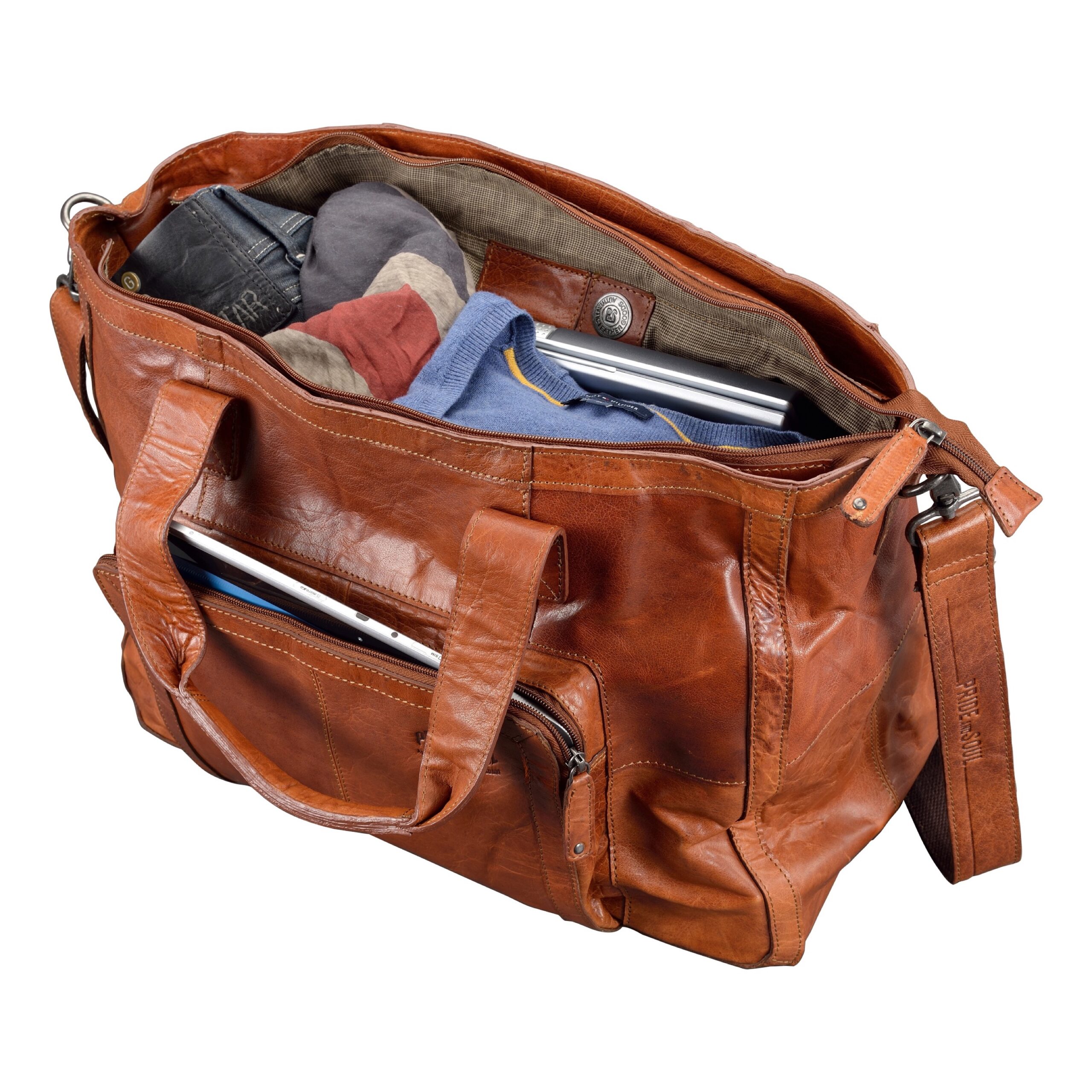 Alumaxx Multifunktionstaschen Weekender ROYAL T Leder cognac