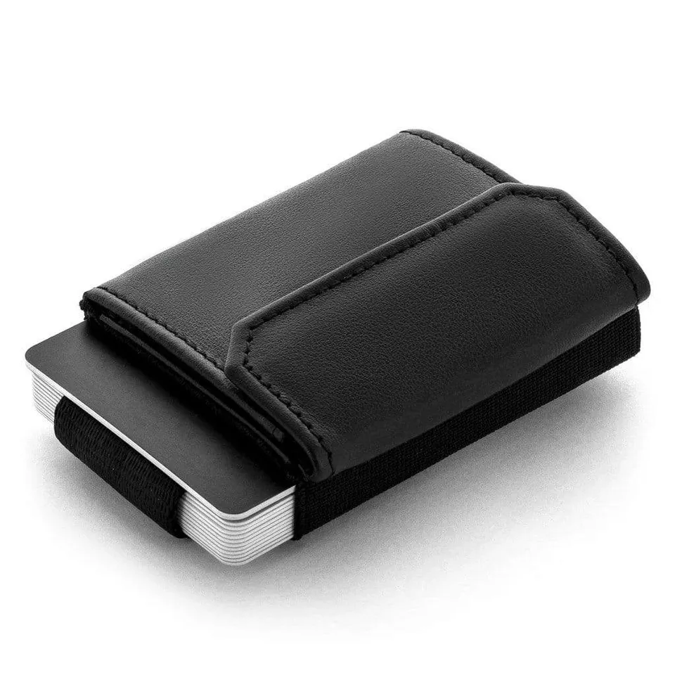 Jaimie Jacobs Nano Boy Pocket Kartenetui Schwarz Rindsleder Münzfach