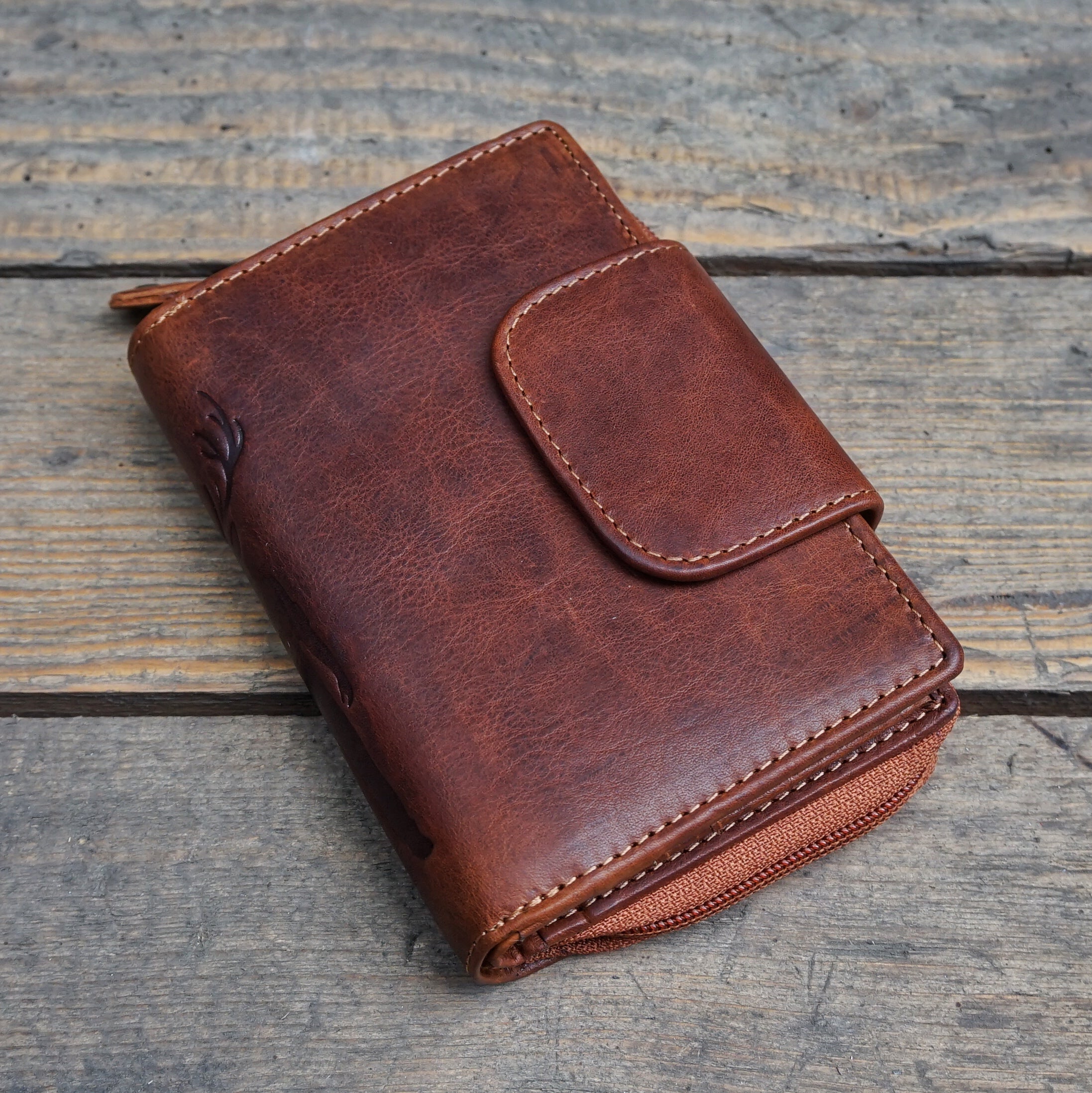 Jack Kinsky Monterey 511 Damenbörse Cognac mit RFID