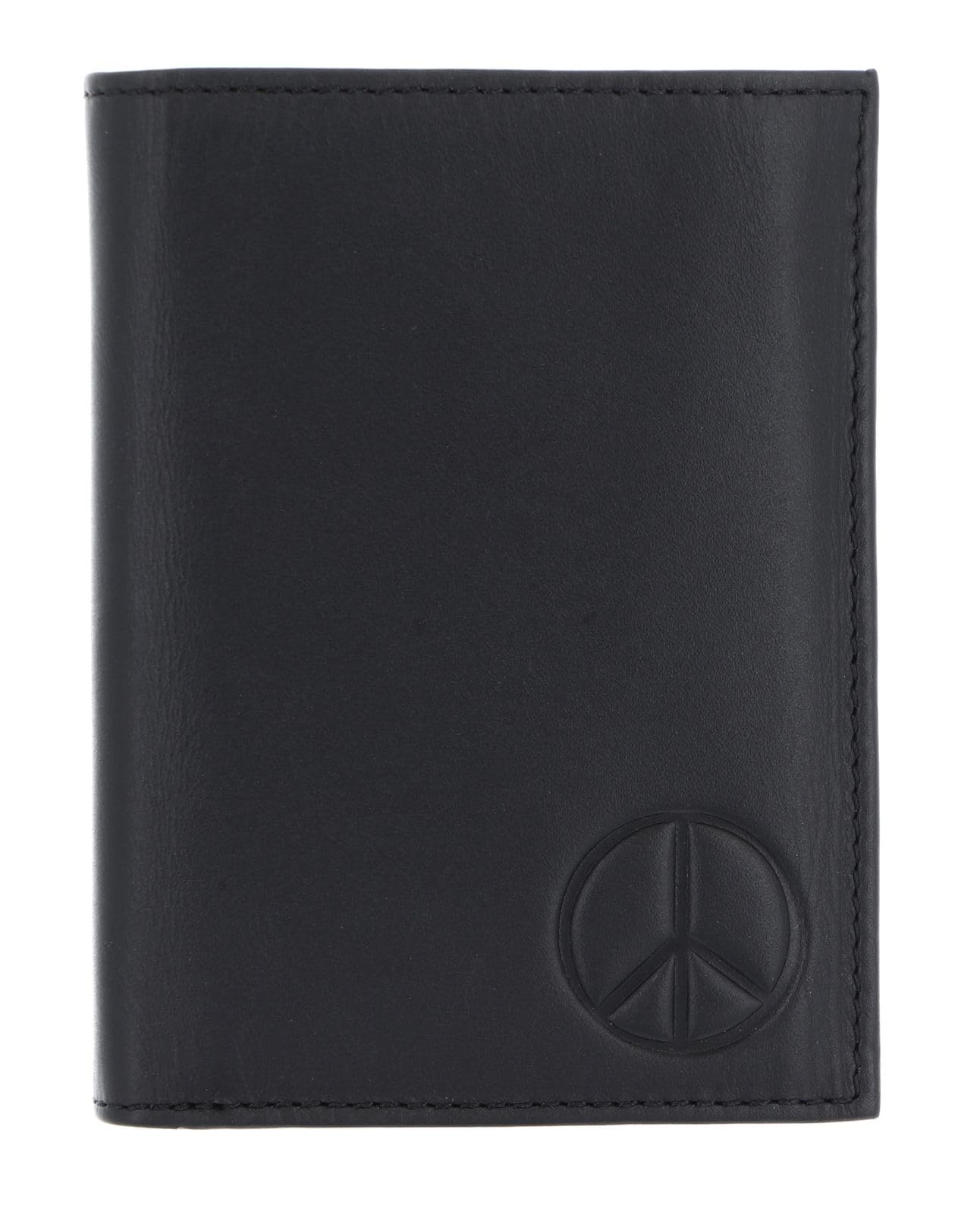 oxmox Leather Peace Kombibörse Schwarz RFID Hochformat