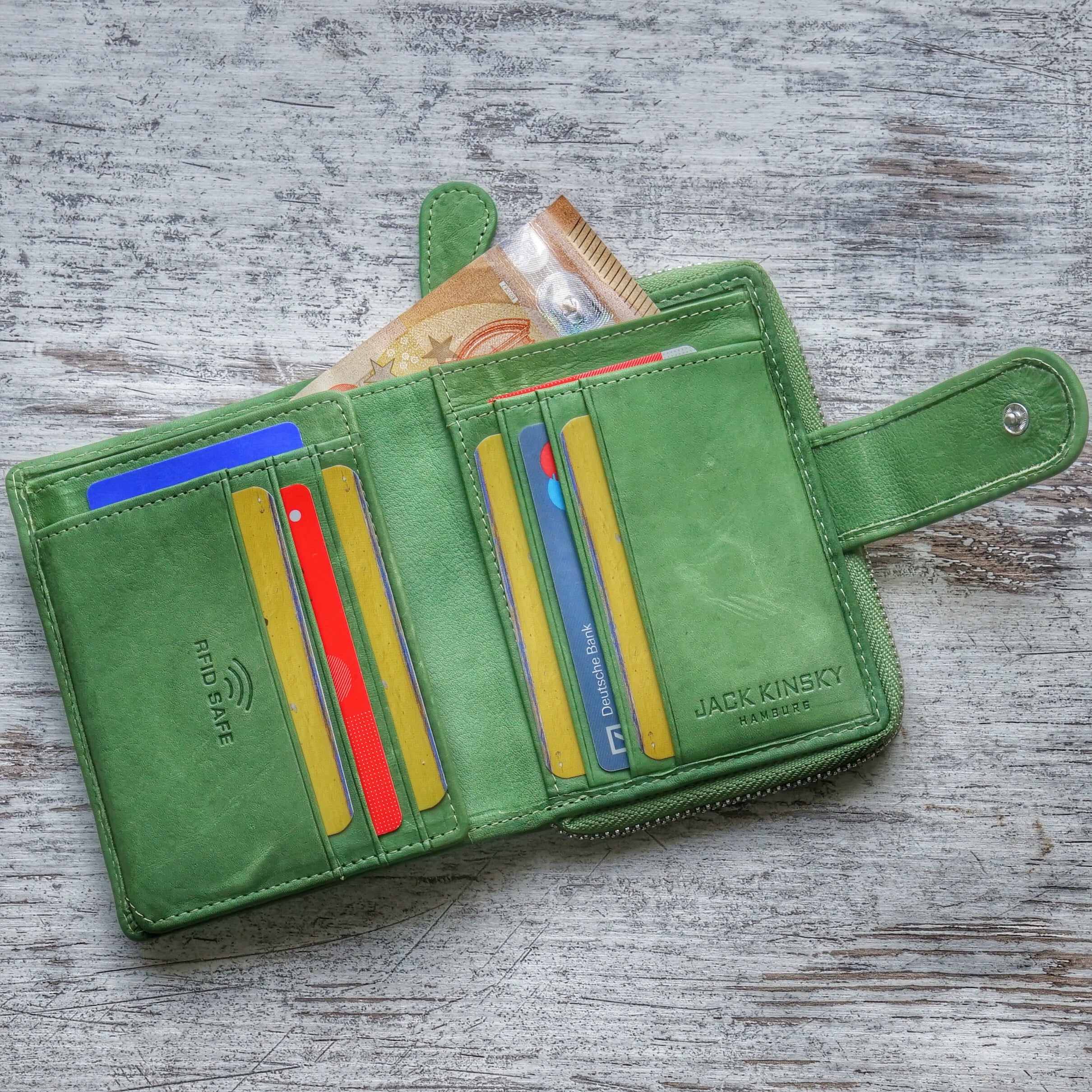 Jack Kinsky Aruba 516 Geldbörse Schwarz 12 Karten RFID