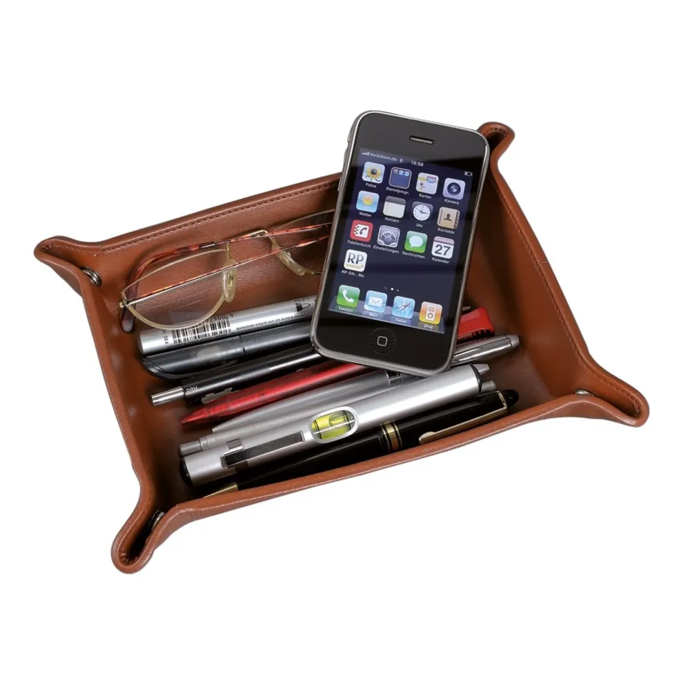 Alumaxx Utensilienschale Lederschale Cognac 16x10x4 cm
