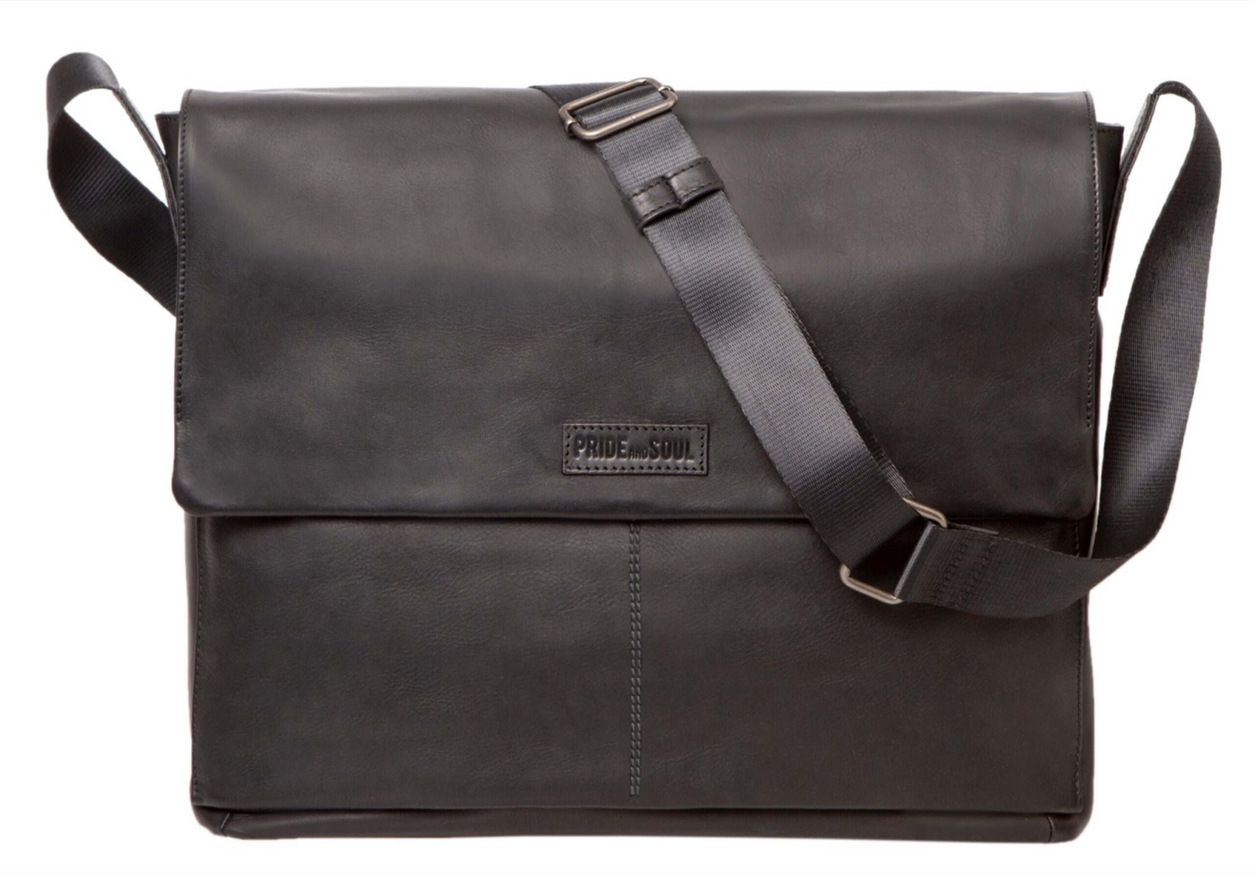Alumaxx Umhängetasche URBAN Schwarz Leder Laptopfach