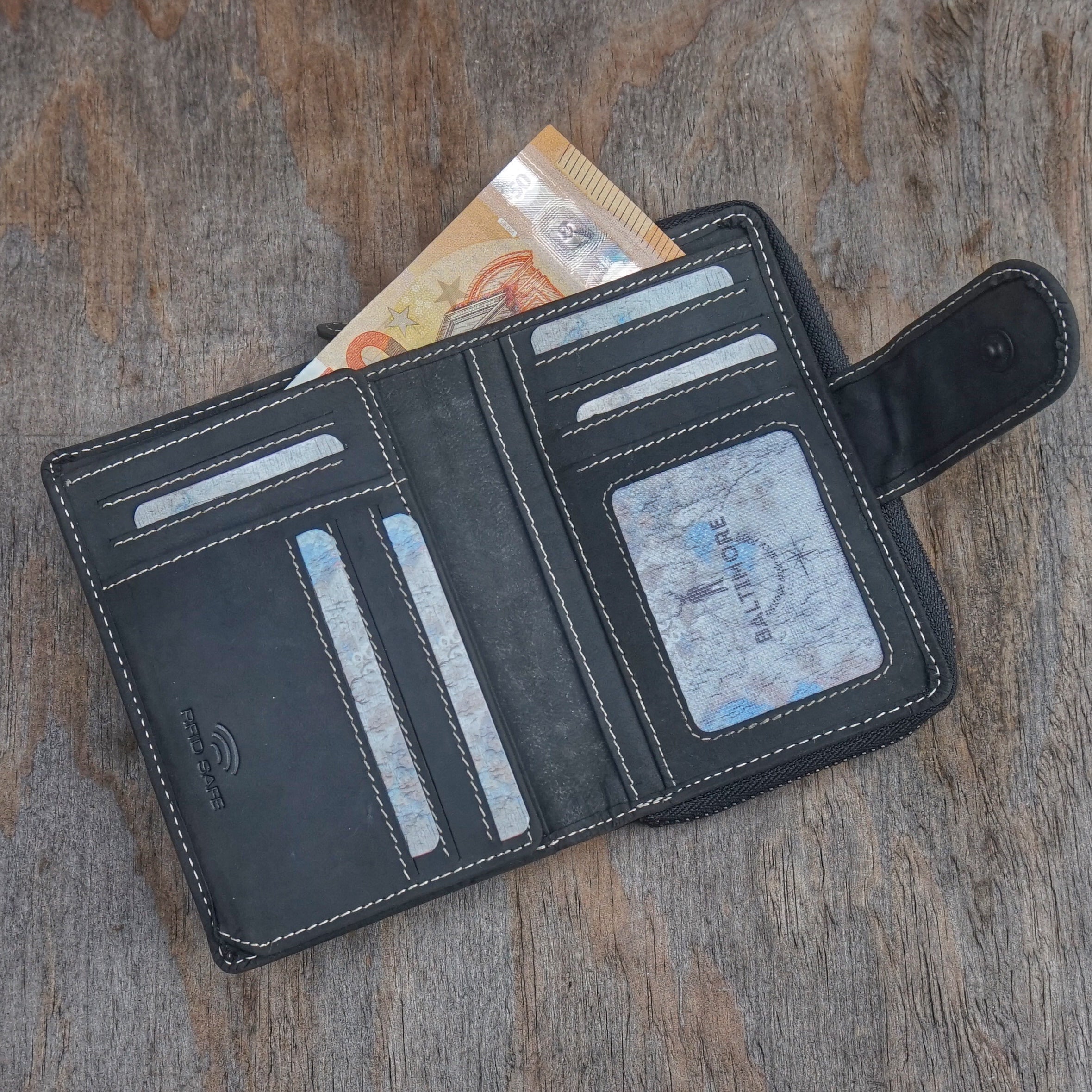 Jack Kinsky Baltimore 511 Geldbörse Mocca Rindleder RFID
