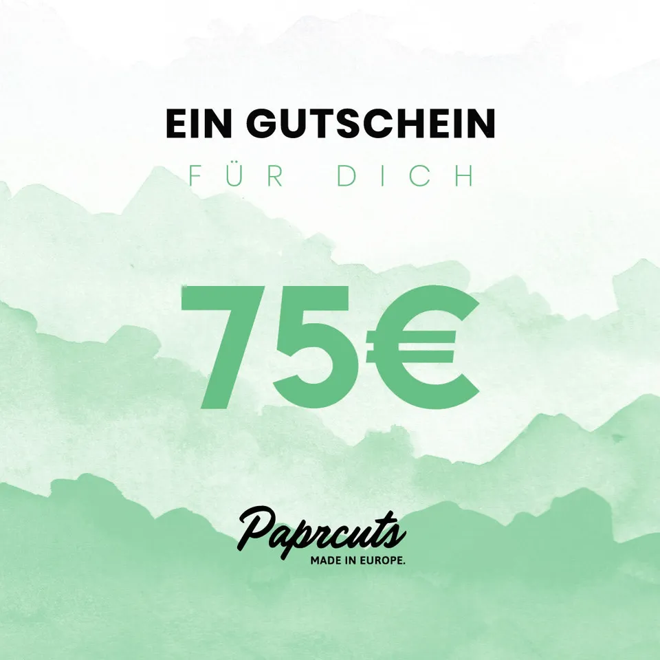 Paprcuts Classic Wallet 75€ E-Gutschein Geschenkgutschein 75 Euro