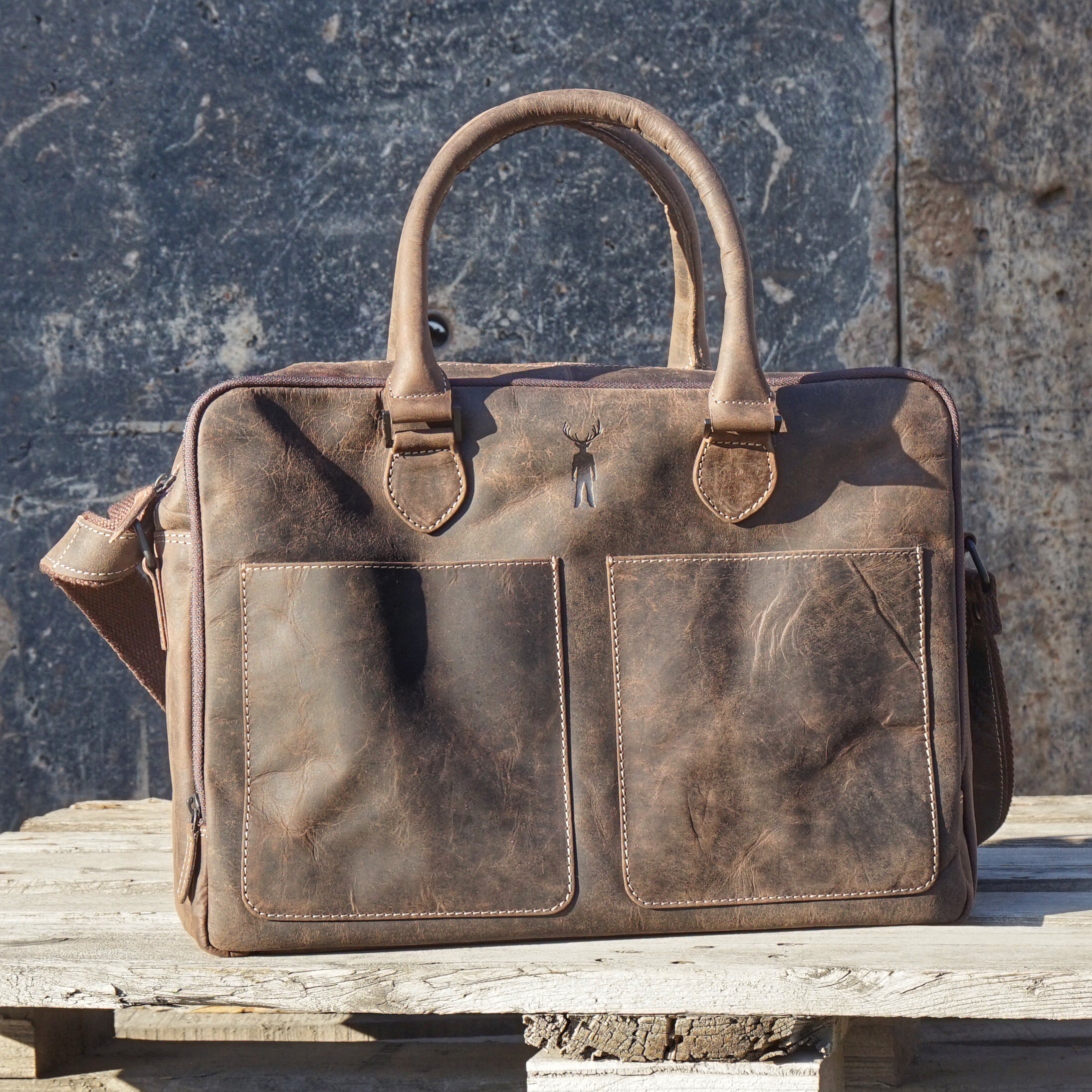 Jack Kinsky Baltimore 7 Aktentasche Cognac Rindleder