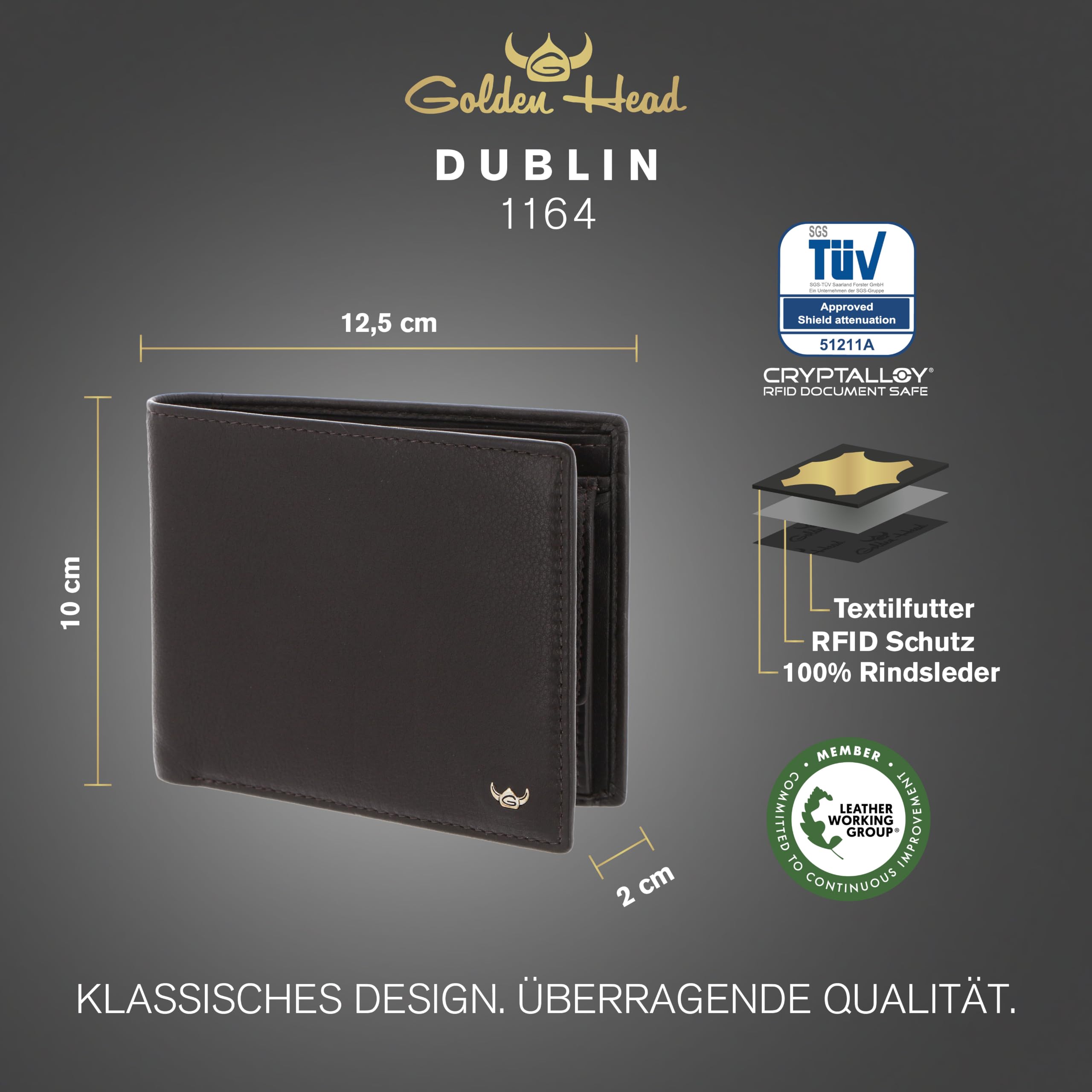 Golden Head Polo Dublin 1164 Geldbörse Braun RFID