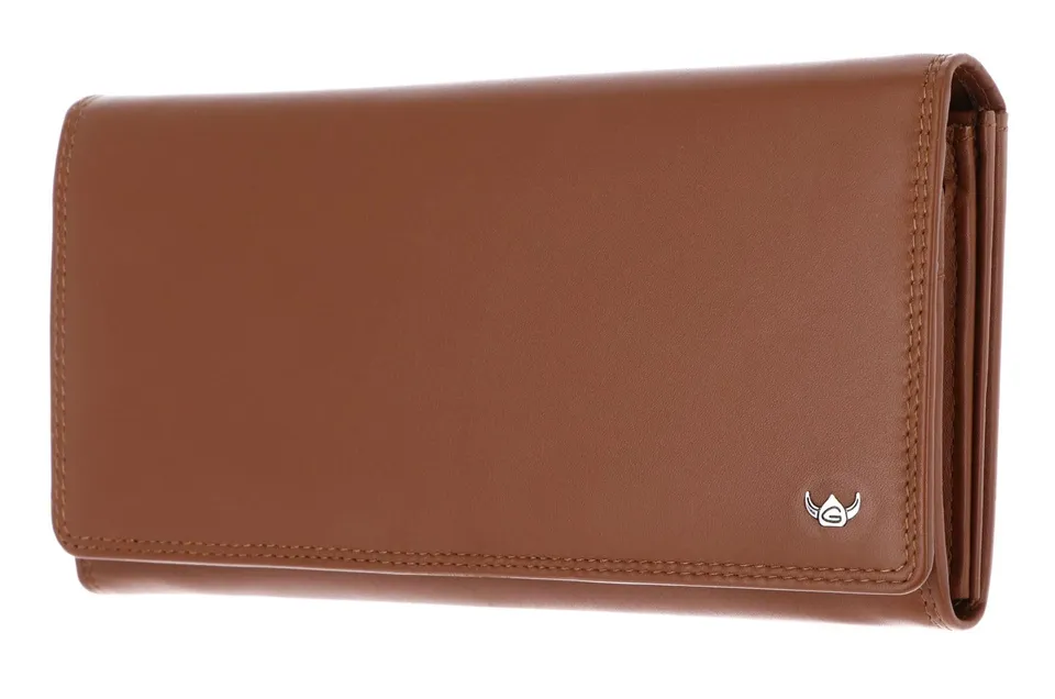 Golden Head Polo 2802 Damenbörse Cognac RFID Querformat