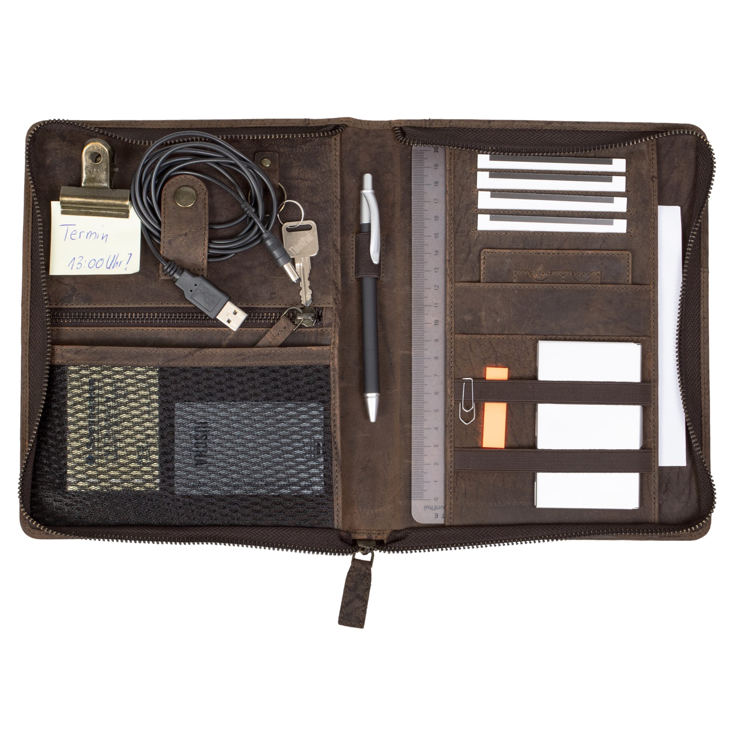 Alumaxx Wick Organizer A5 Leder braun Reißverschluss