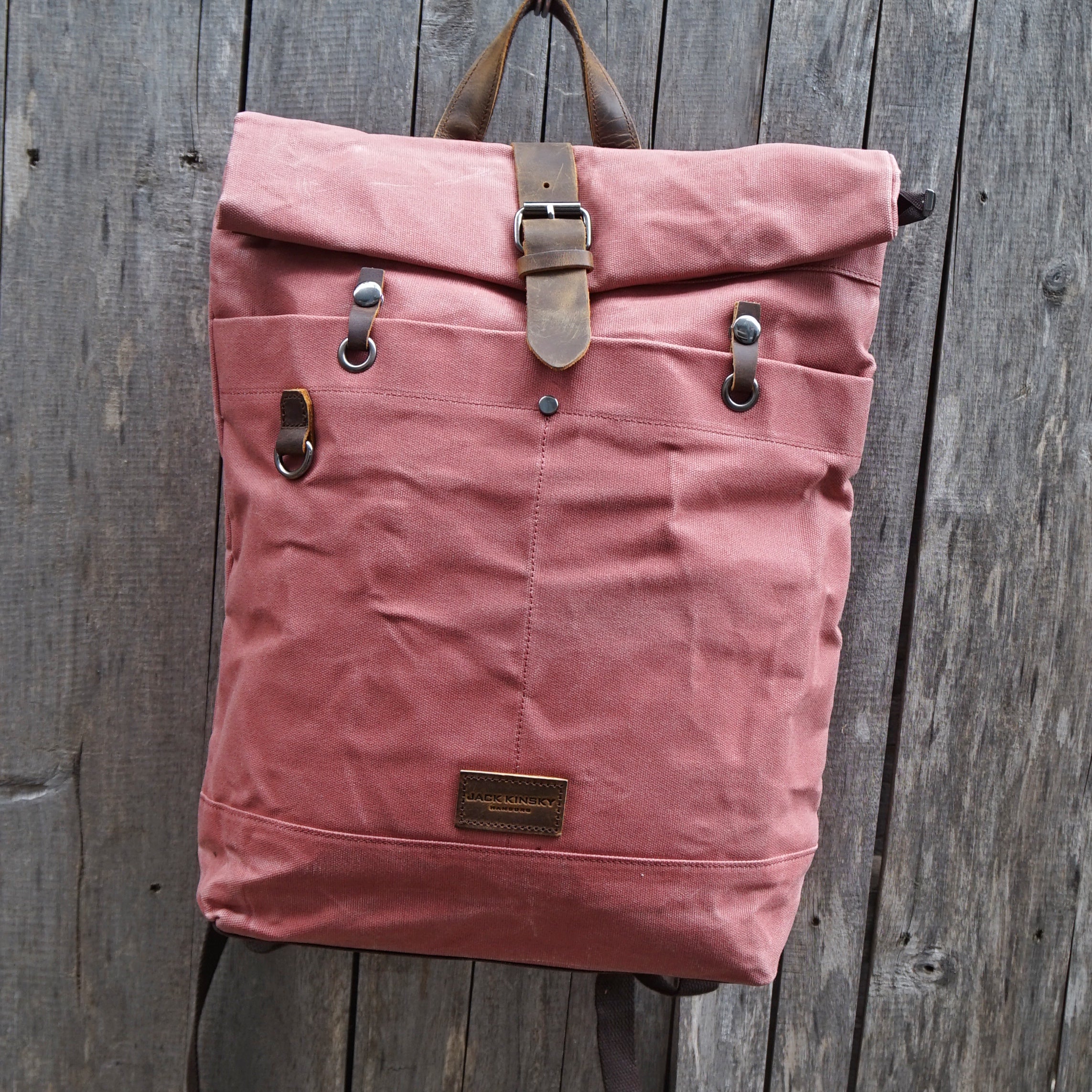 Jack Kinsky Dakar 1 Rucksack Navy Canvas Leder
