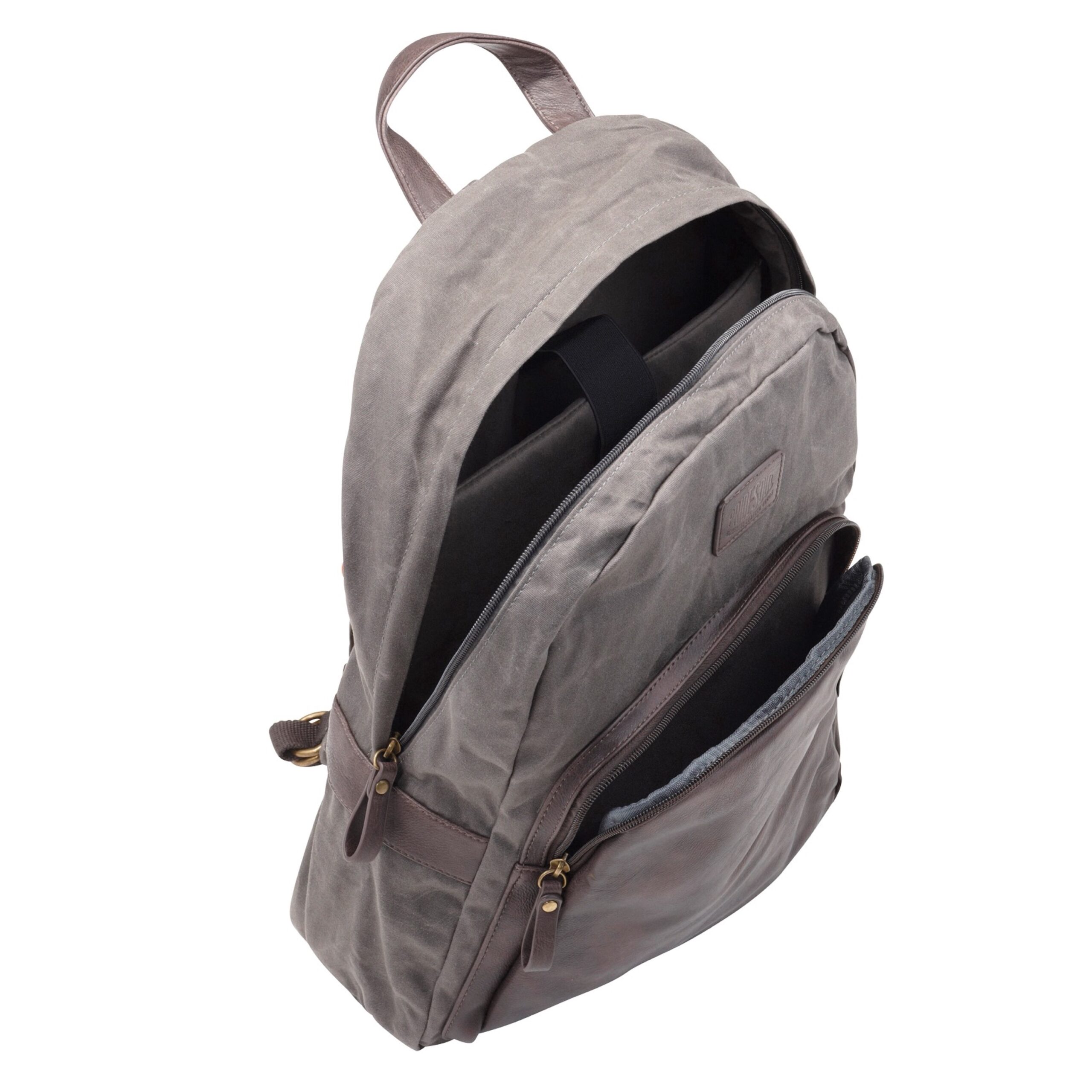 Alumaxx Sensation Rucksack grau-braun Laptop 15 Zoll Canvas