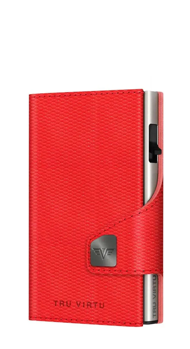 TRU VIRTU Wallet Click & Slide Kartenetui Rugged Red Leder
