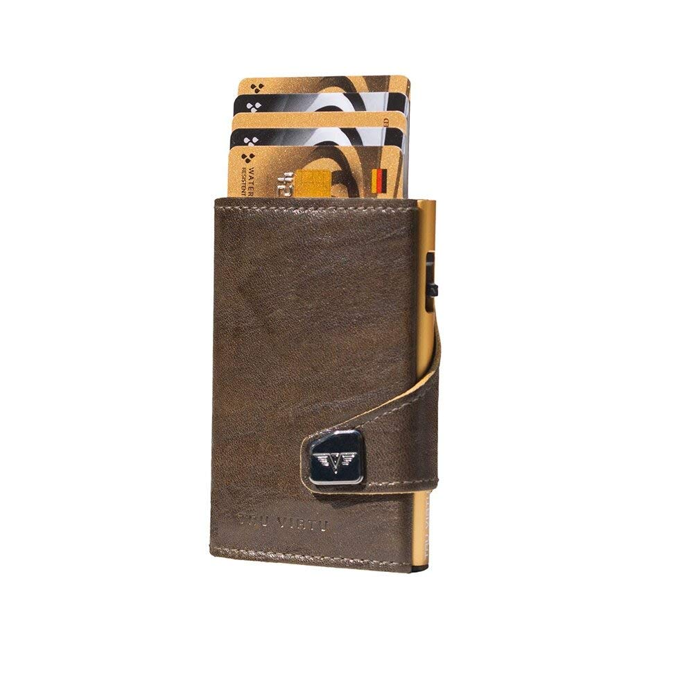 Tru Virtu Wallet Click & Slide Kartenetui Mossgreen Leder RFID