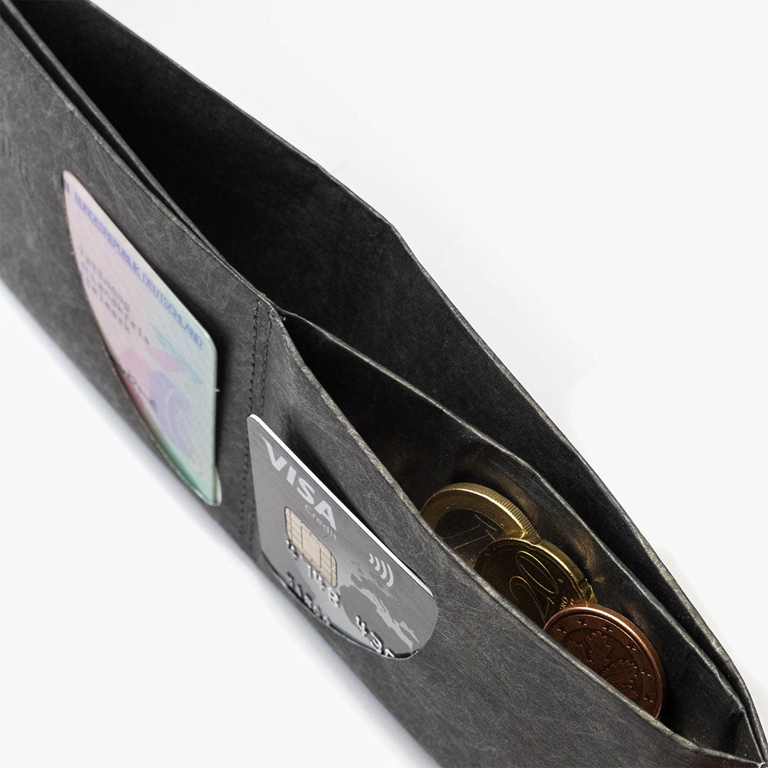 Paprcuts RFID Wallet Just Black Portemonnaie Schwarz Tyvek