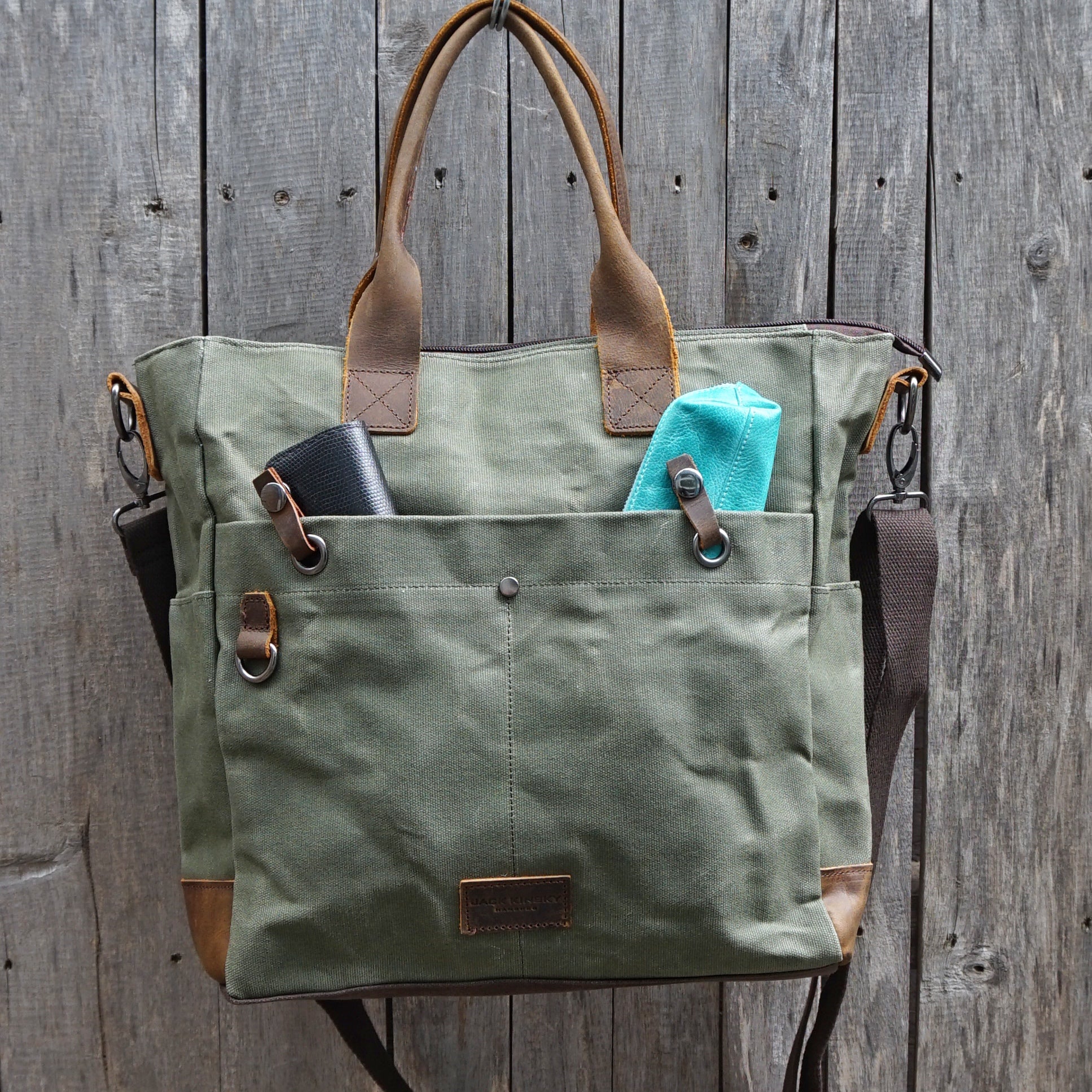 Jack Kinsky Dakar 7 Businesstasche Oliv Canvas