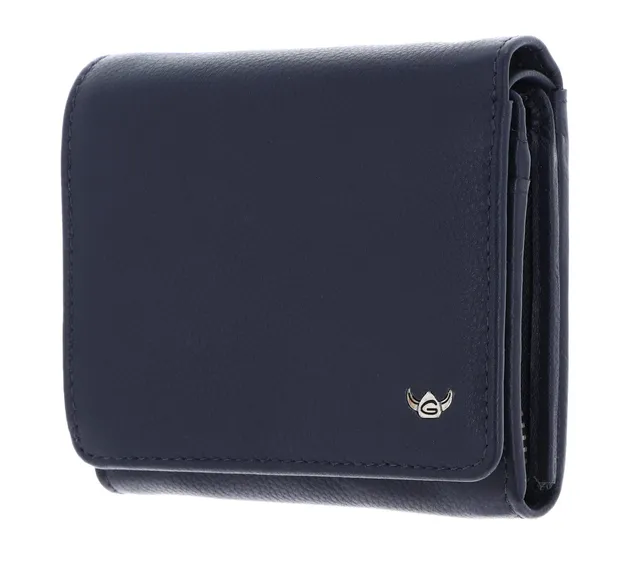 Golden Head Madrid Geldbörse Rindsleder Blau RFID 10 cm